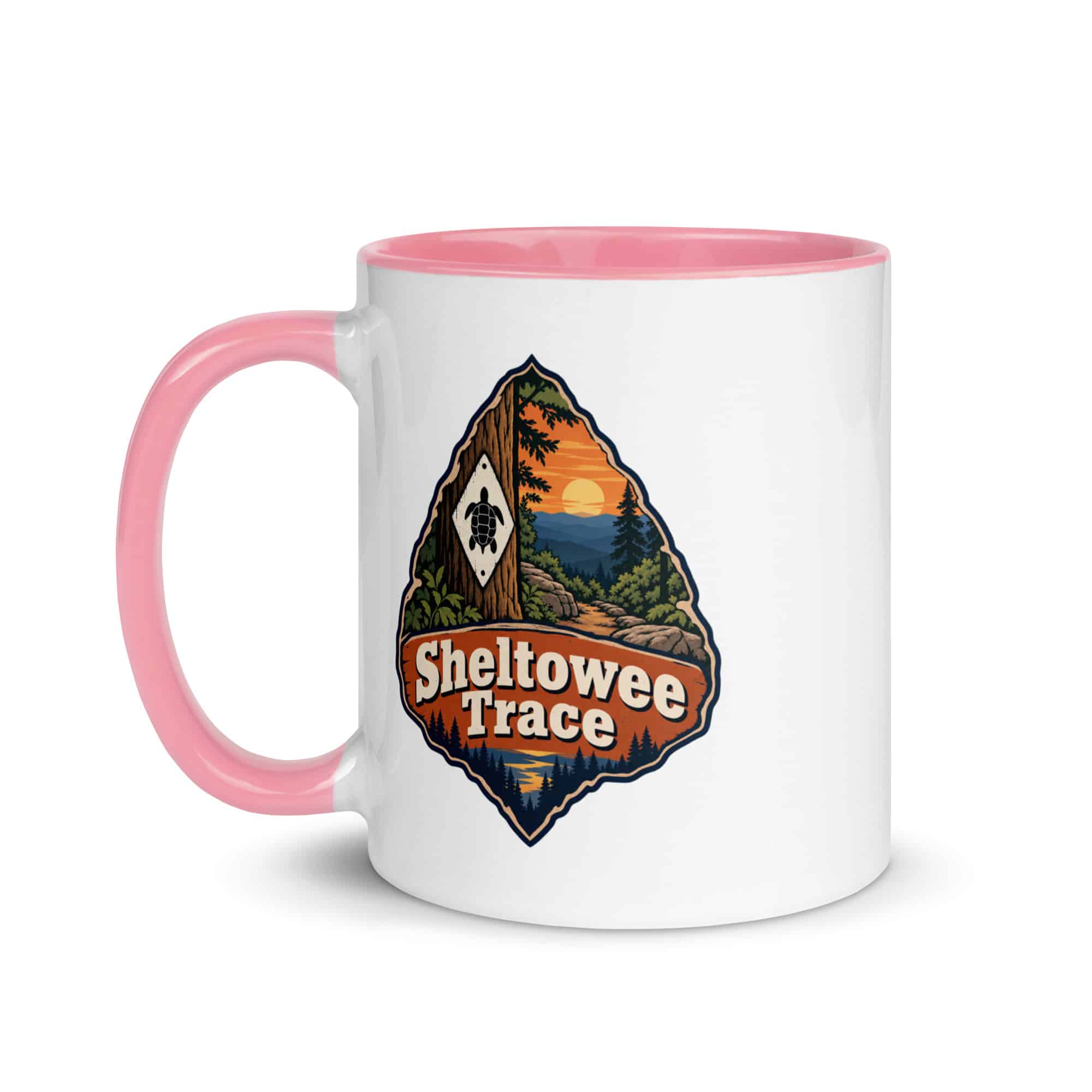 Sheltowee Trace Color Inside Coffee Mug: Sheltowee Trace, Scenic Shield Badge