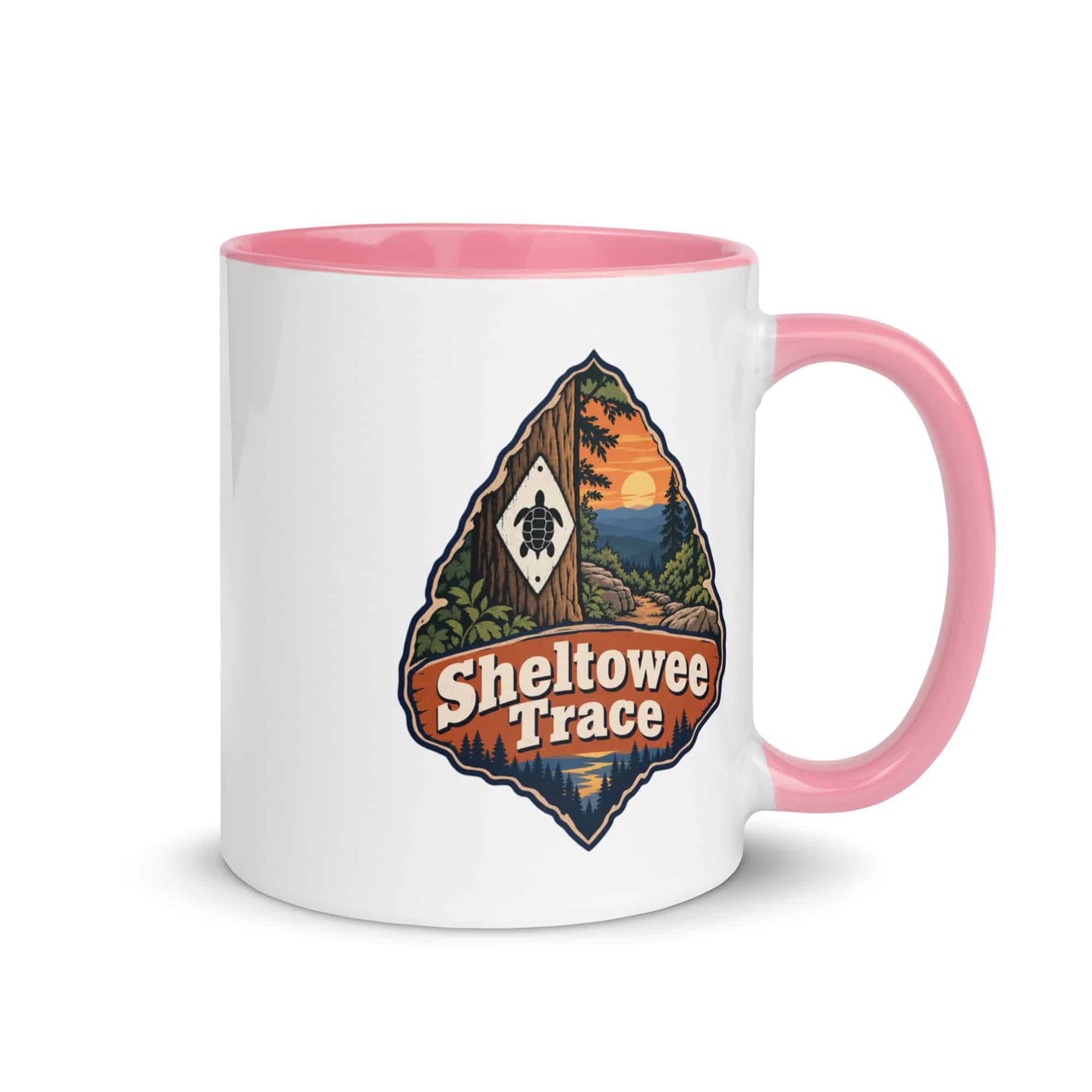 Sheltowee Trace Color Inside Coffee Mug: Sheltowee Trace, Scenic Shield Badge