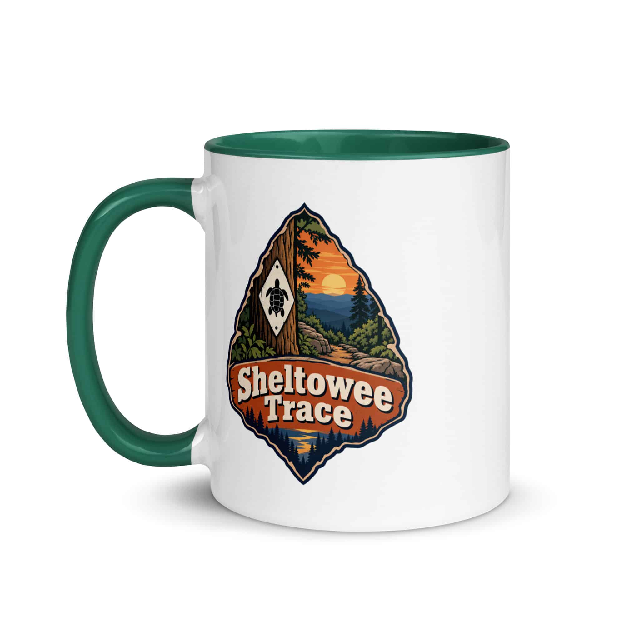 Sheltowee Trace Color Inside Coffee Mug: Sheltowee Trace, Scenic Shield Badge