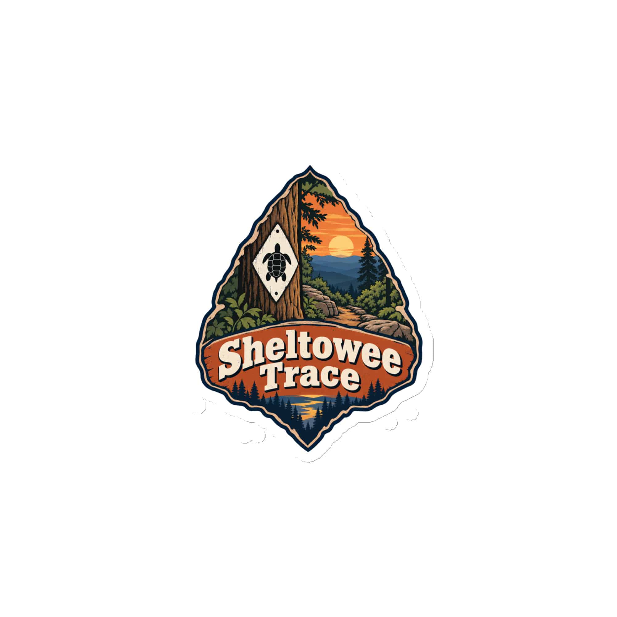 Sheltowee Trace Die-Cut Magnet: Sheltowee Trace, Scenic Shield Badge