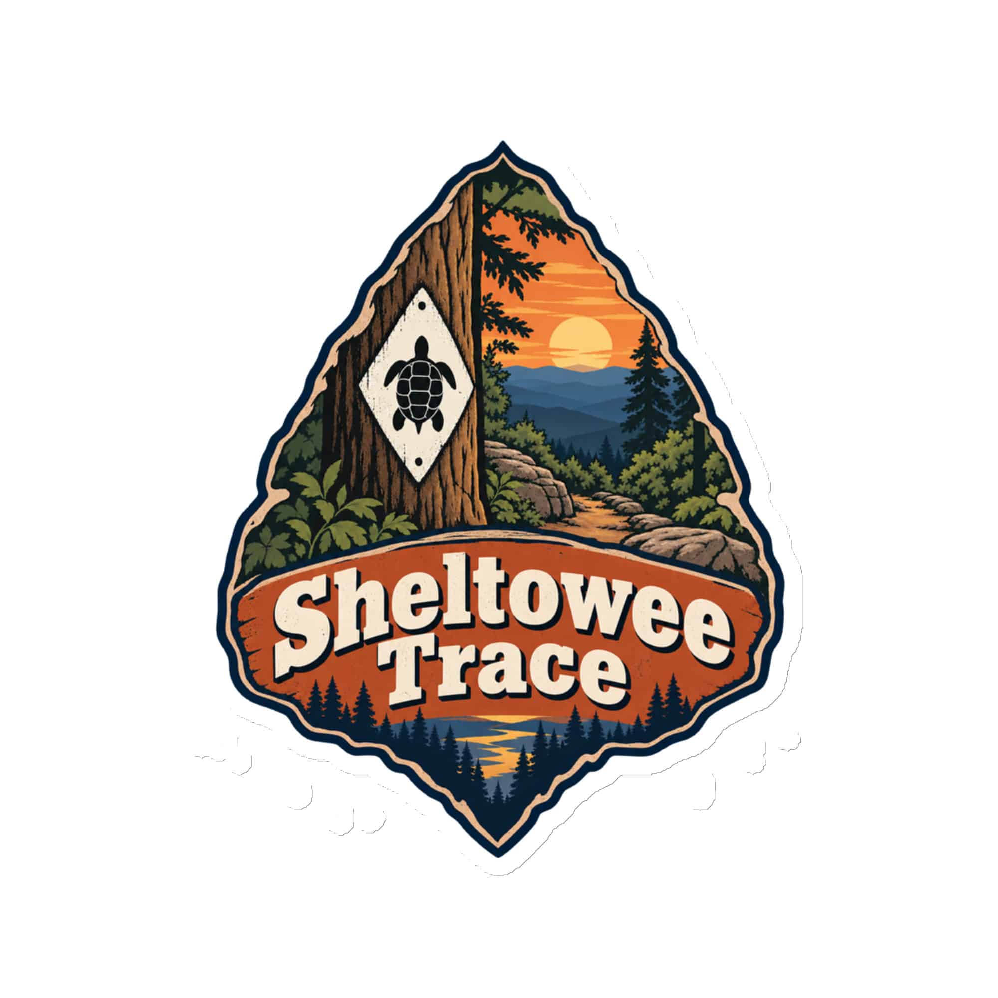 Sheltowee Trace Die-Cut Magnet: Sheltowee Trace, Scenic Shield Badge