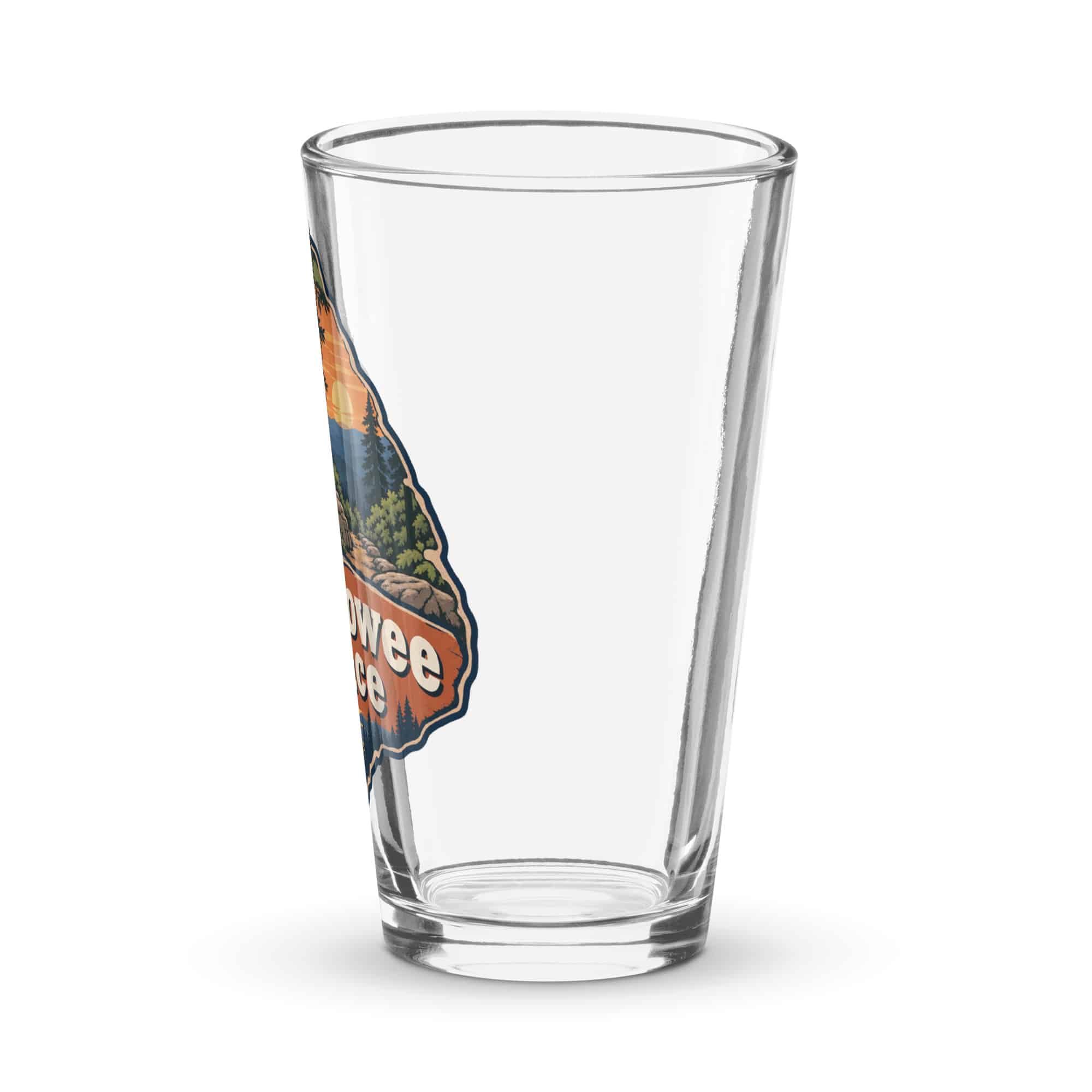 Sheltowee Trace Pint Glass: Sheltowee Trace, Scenic Shield Badge