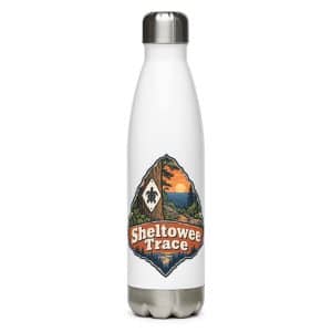 Sheltowee Trace Stainless Steel Water Bottle: Sheltowee Trace, Scenic Shield Badge - 17 oz - Main