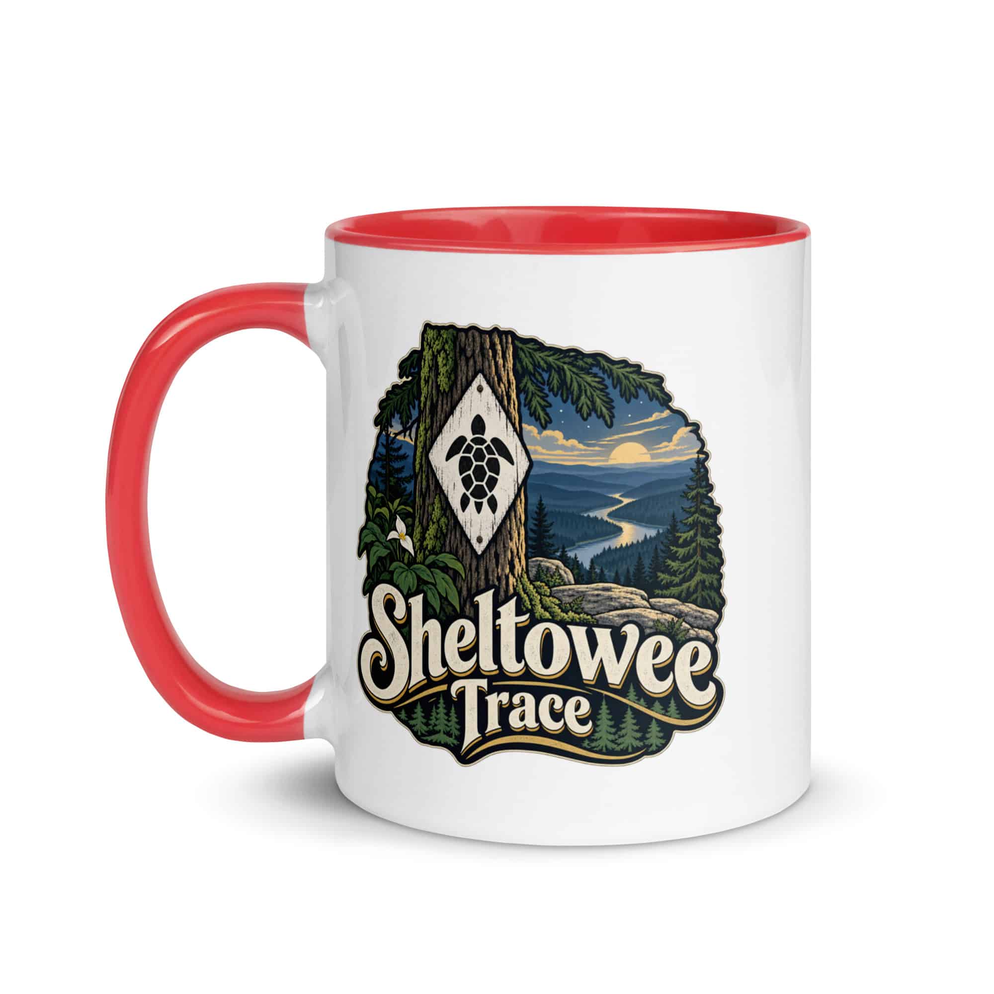 Sheltowee Trace Color Inside Coffee Mug: Sheltowee Trace, Woodland Scenic Lettering