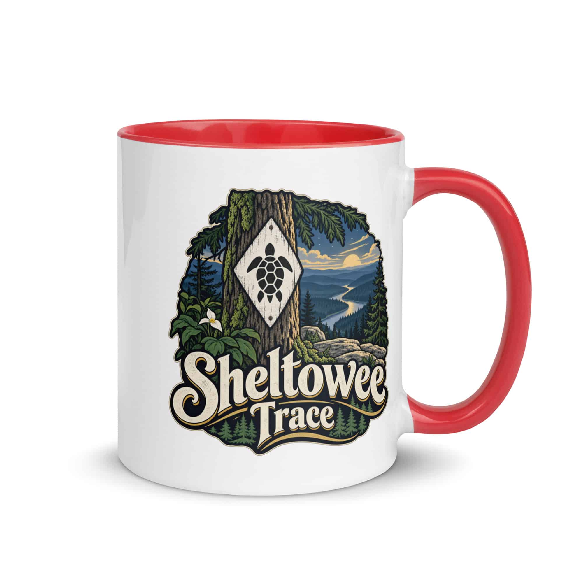 Sheltowee Trace Color Inside Coffee Mug: Sheltowee Trace, Woodland Scenic Lettering