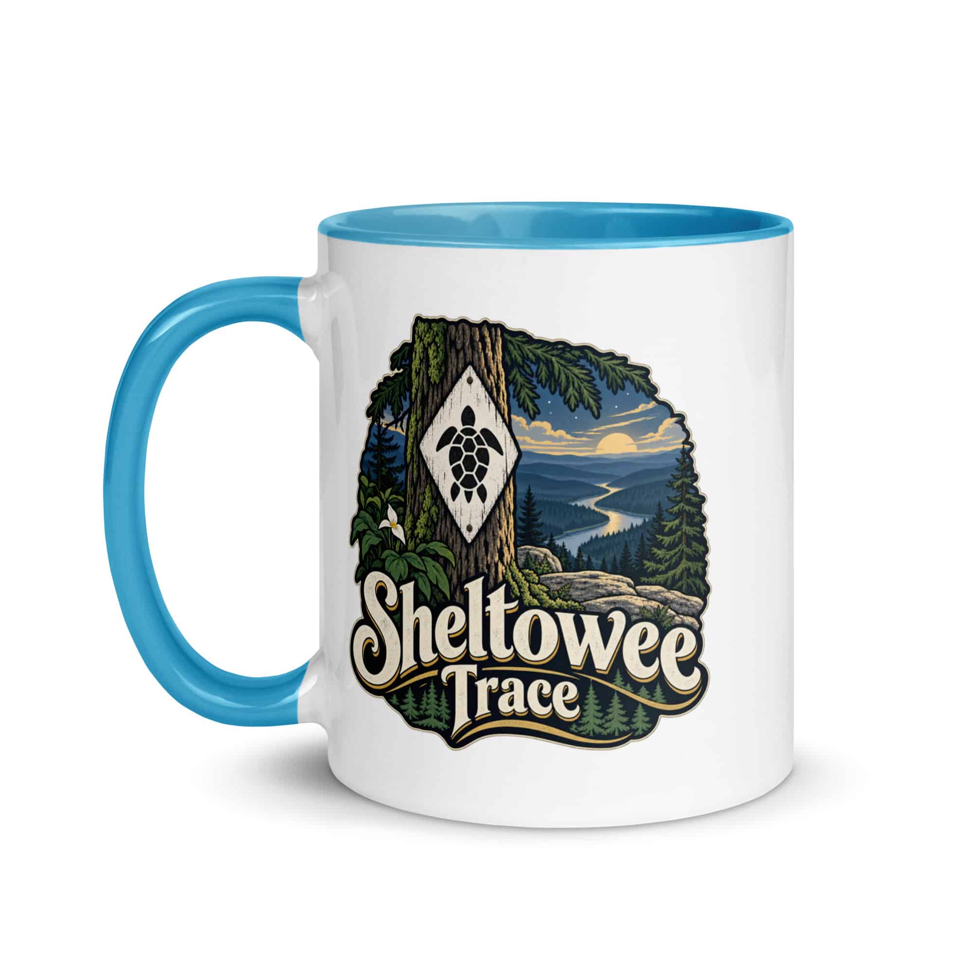 Sheltowee Trace Color Inside Coffee Mug: Sheltowee Trace, Woodland Scenic Lettering