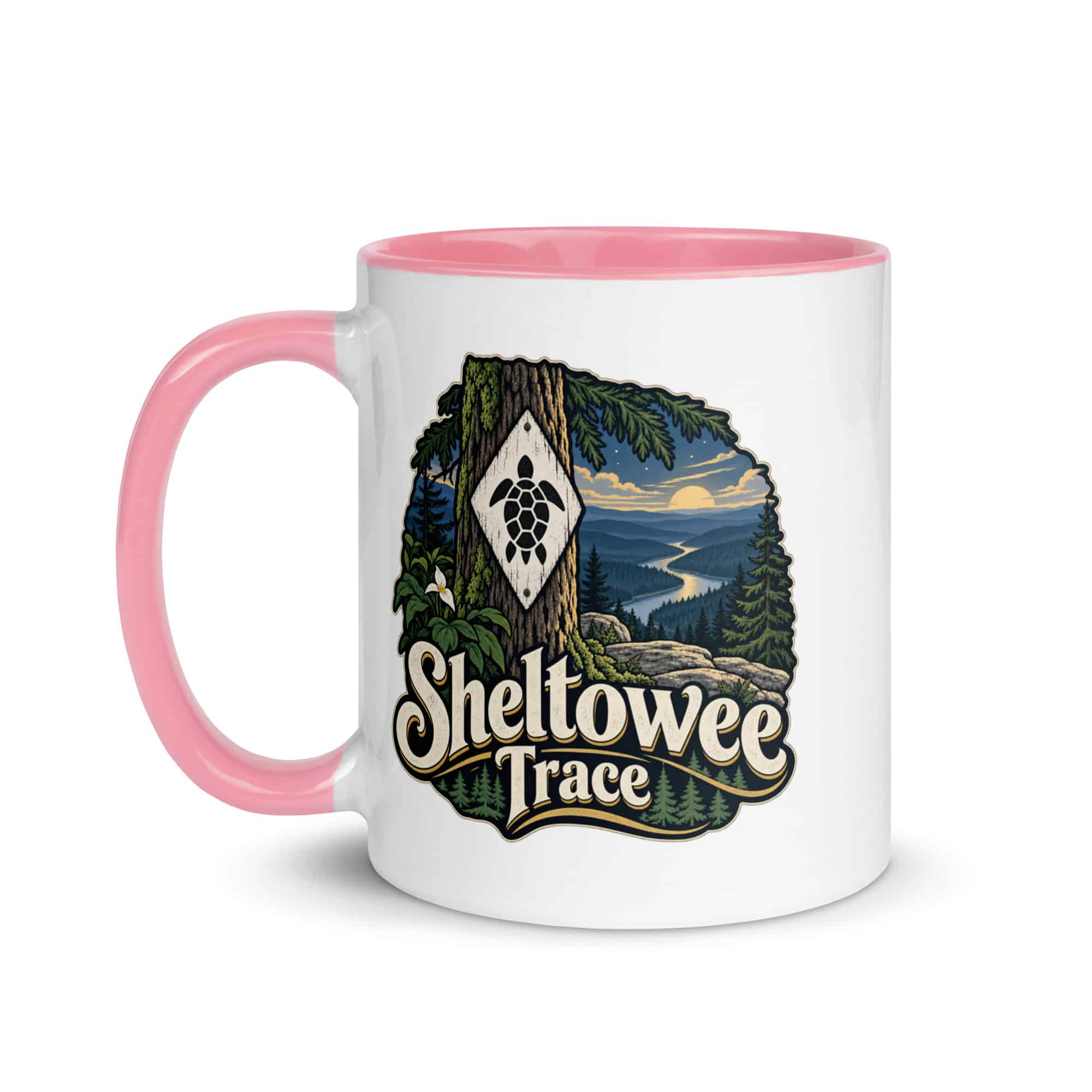 Sheltowee Trace Color Inside Coffee Mug: Sheltowee Trace, Woodland Scenic Lettering