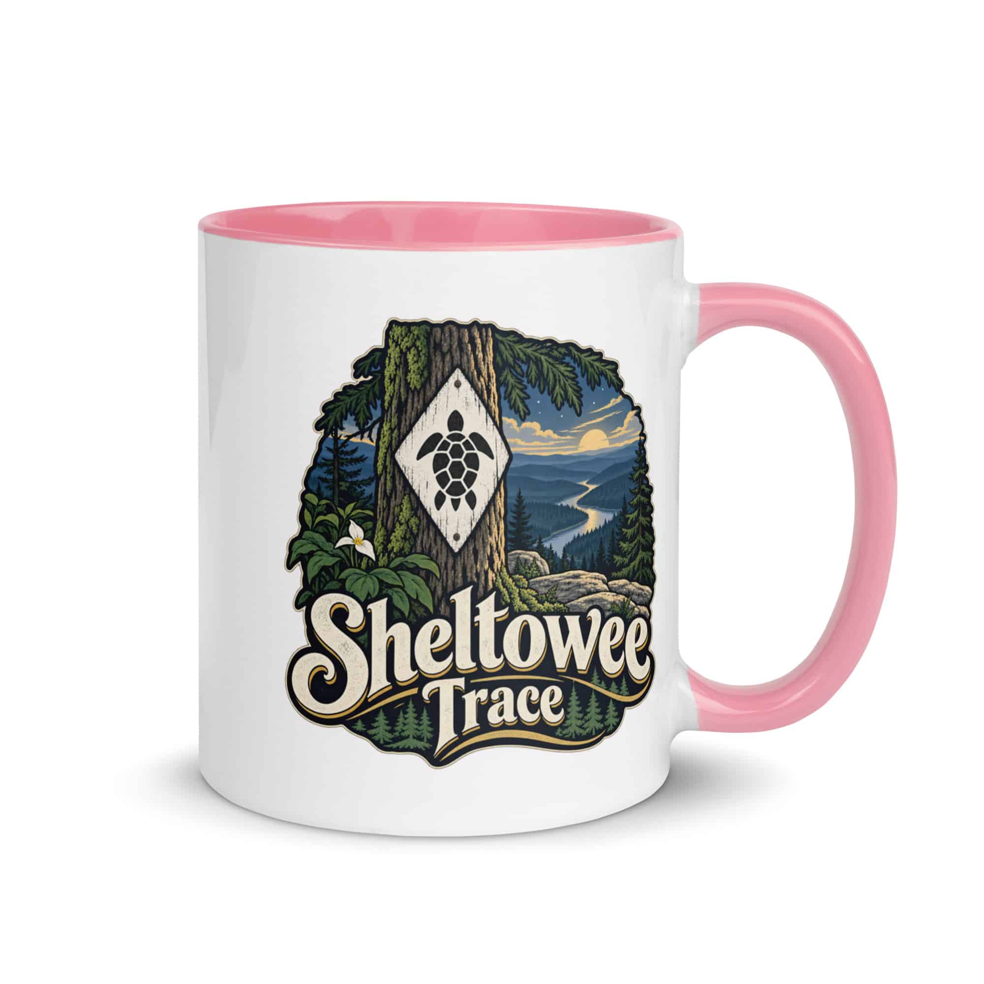 Sheltowee Trace Color Inside Coffee Mug: Sheltowee Trace, Woodland Scenic Lettering