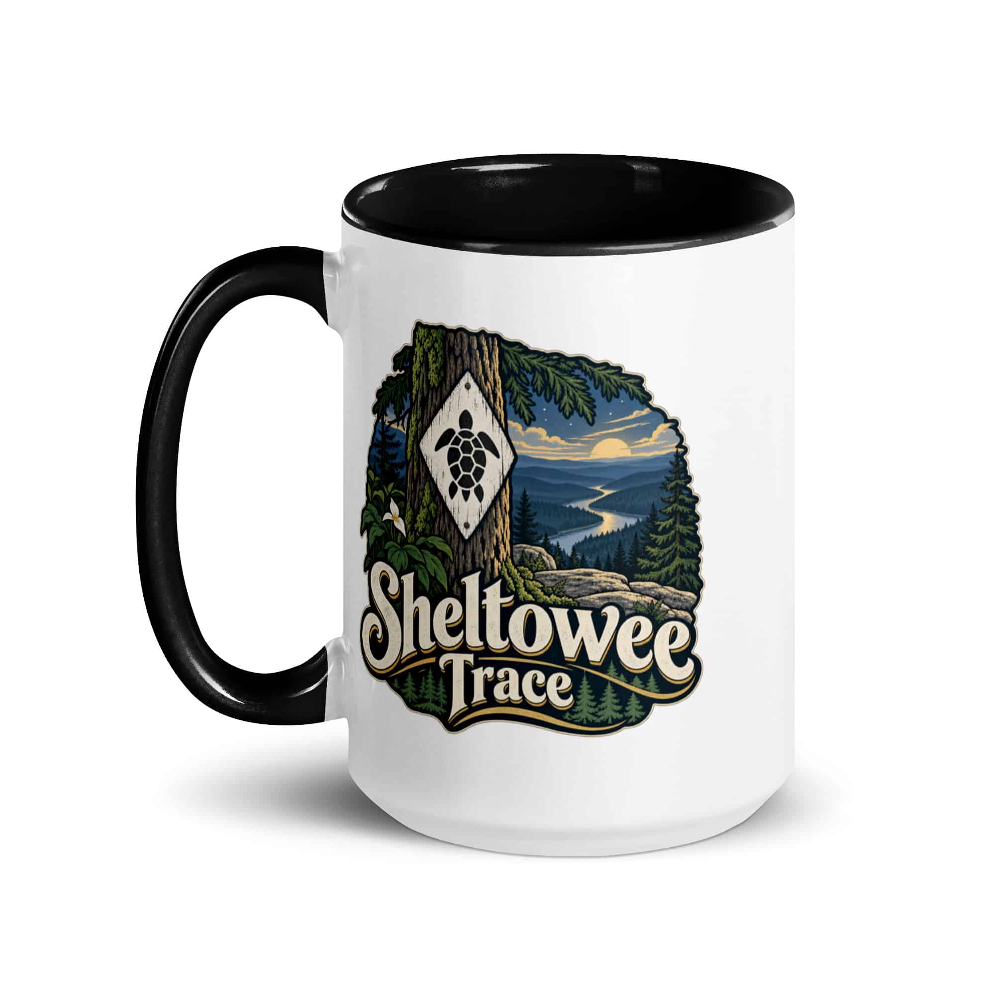 Sheltowee Trace Color Inside Coffee Mug: Sheltowee Trace, Woodland Scenic Lettering