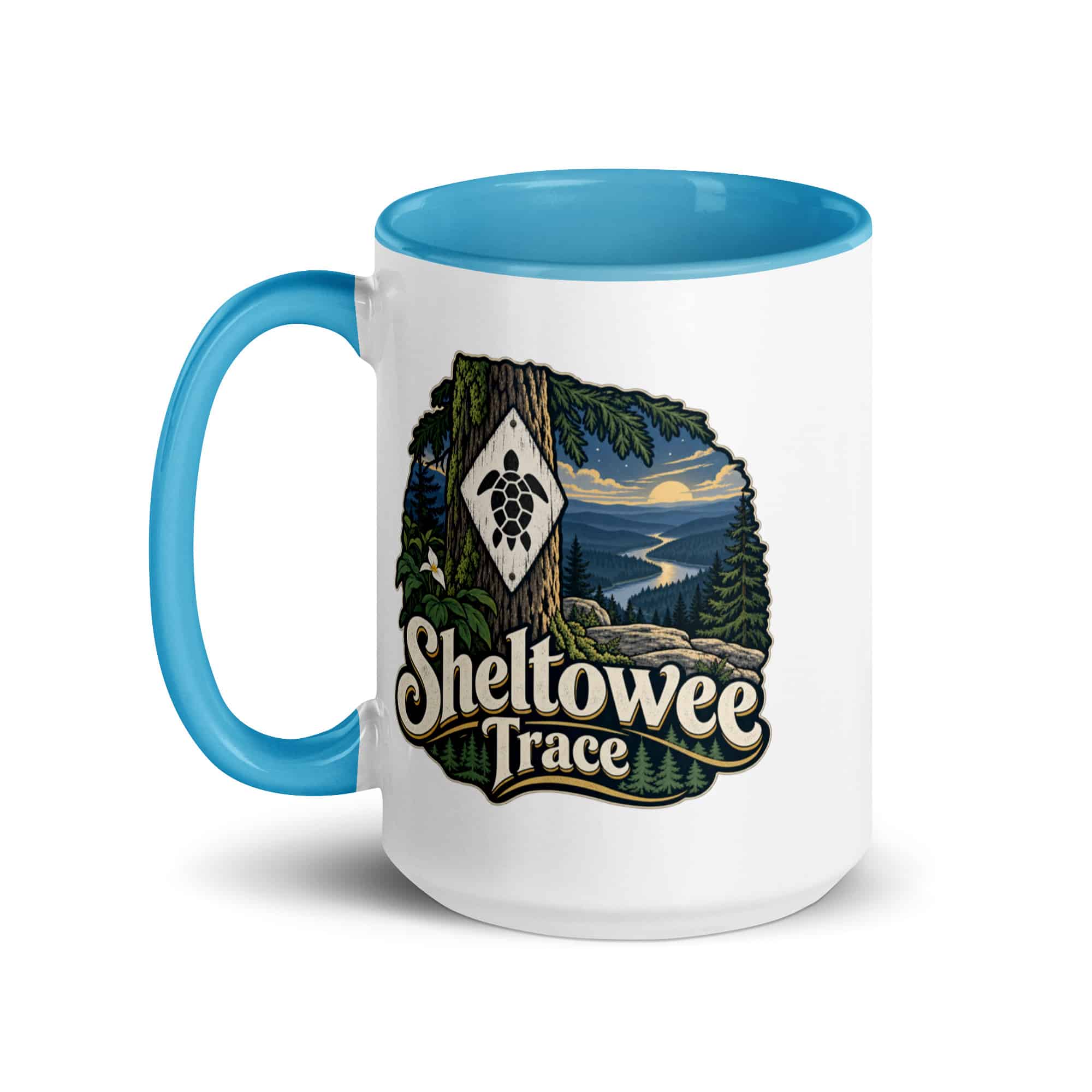 Sheltowee Trace Color Inside Coffee Mug: Sheltowee Trace, Woodland Scenic Lettering
