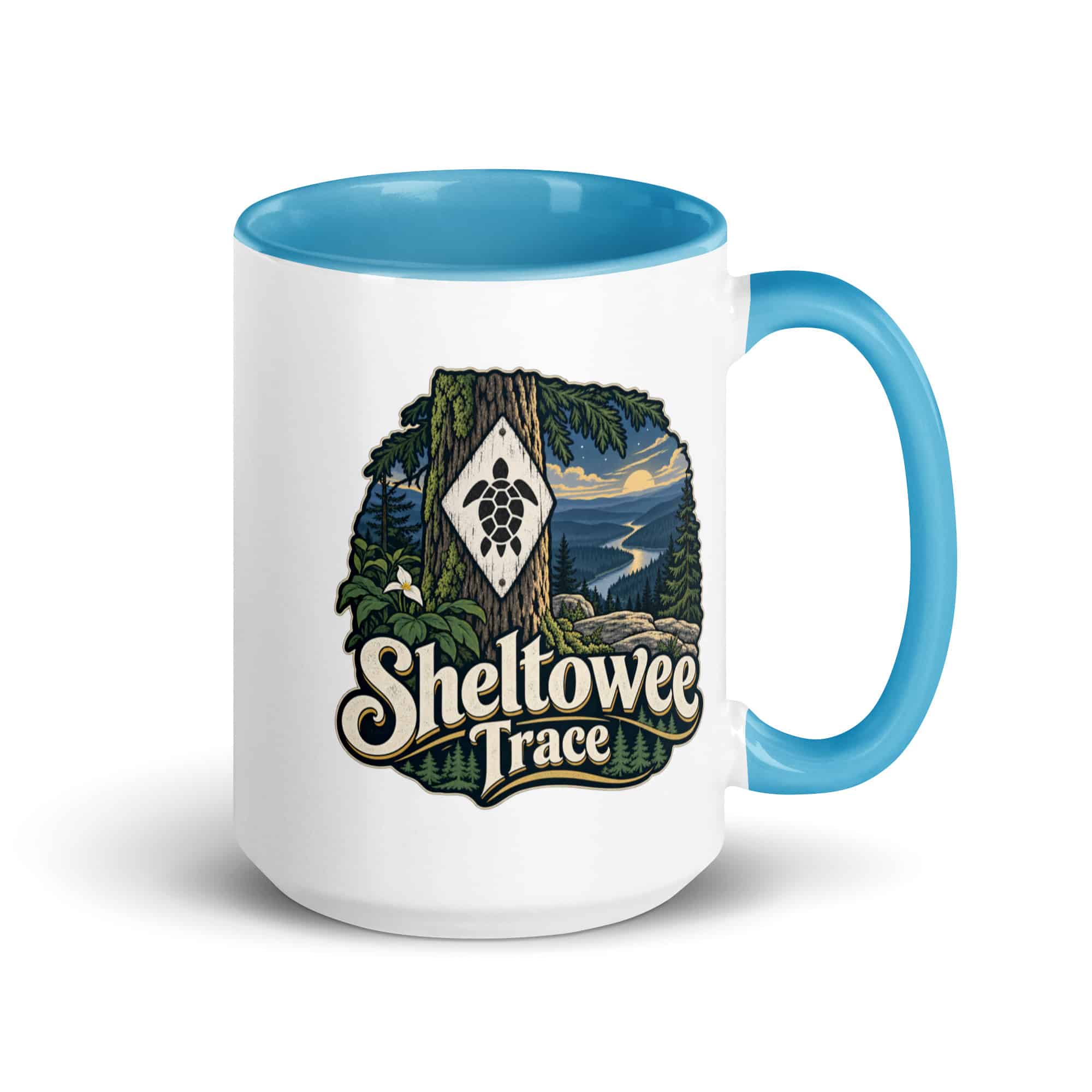 Sheltowee Trace Color Inside Coffee Mug: Sheltowee Trace, Woodland Scenic Lettering