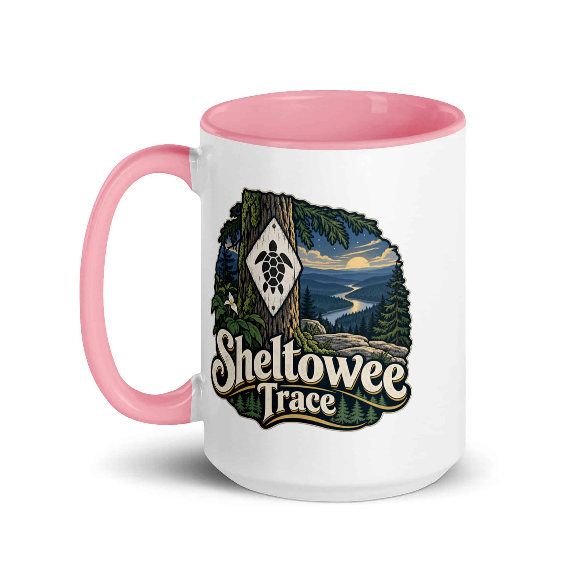 Sheltowee Trace Color Inside Coffee Mug: Sheltowee Trace, Woodland Scenic Lettering