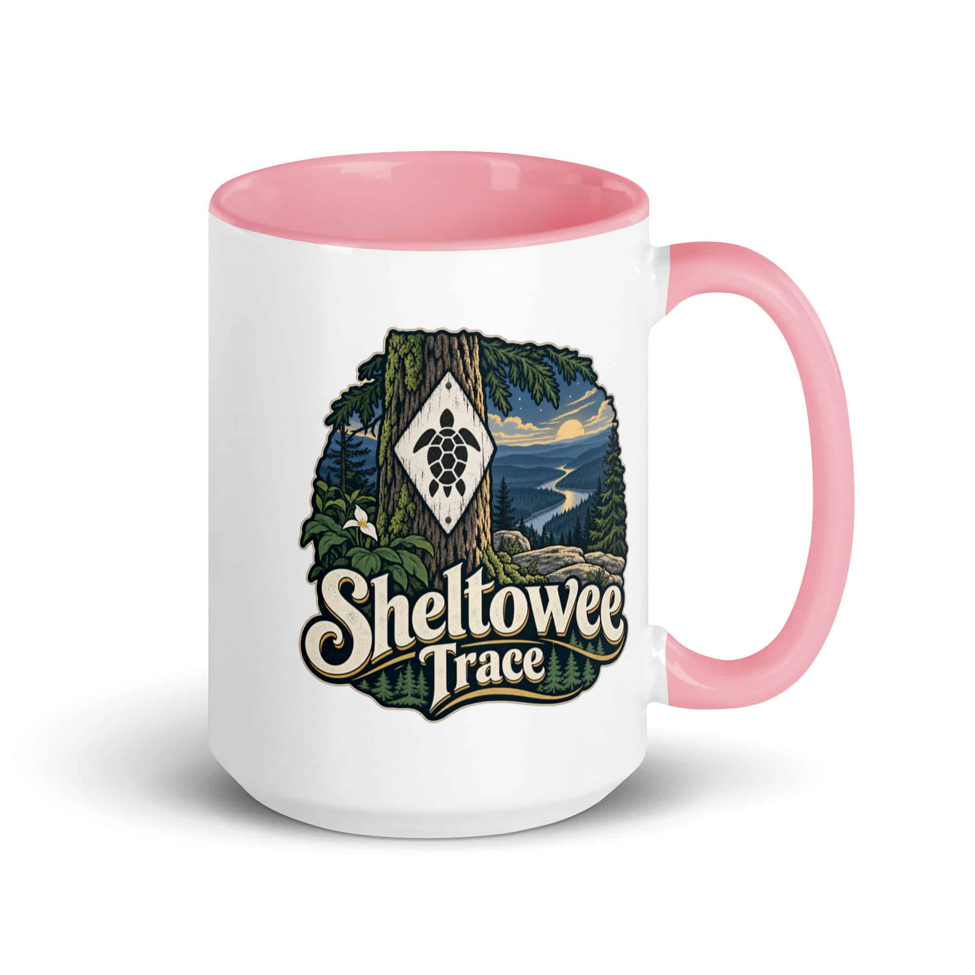 Sheltowee Trace Color Inside Coffee Mug: Sheltowee Trace, Woodland Scenic Lettering