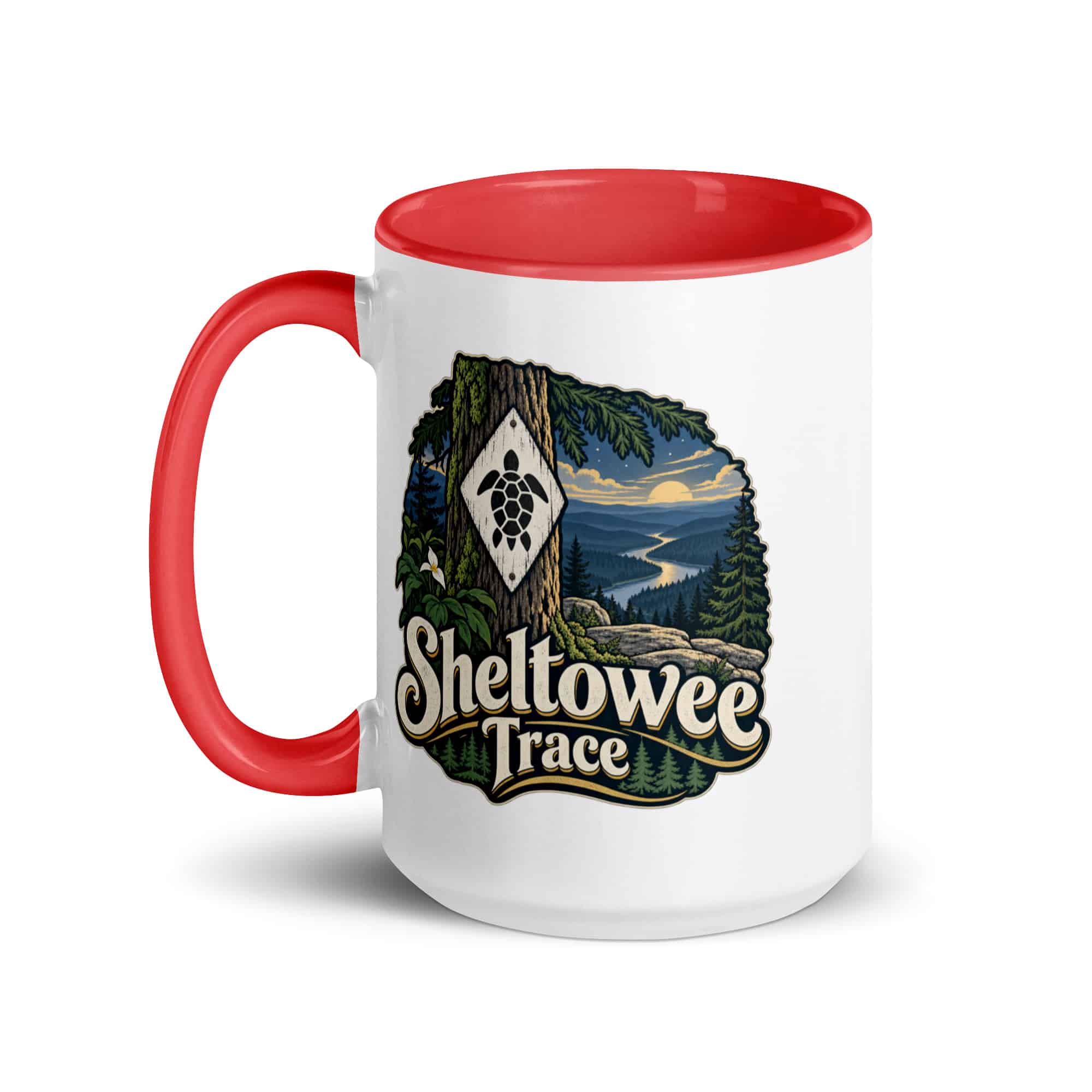 Sheltowee Trace Color Inside Coffee Mug: Sheltowee Trace, Woodland Scenic Lettering