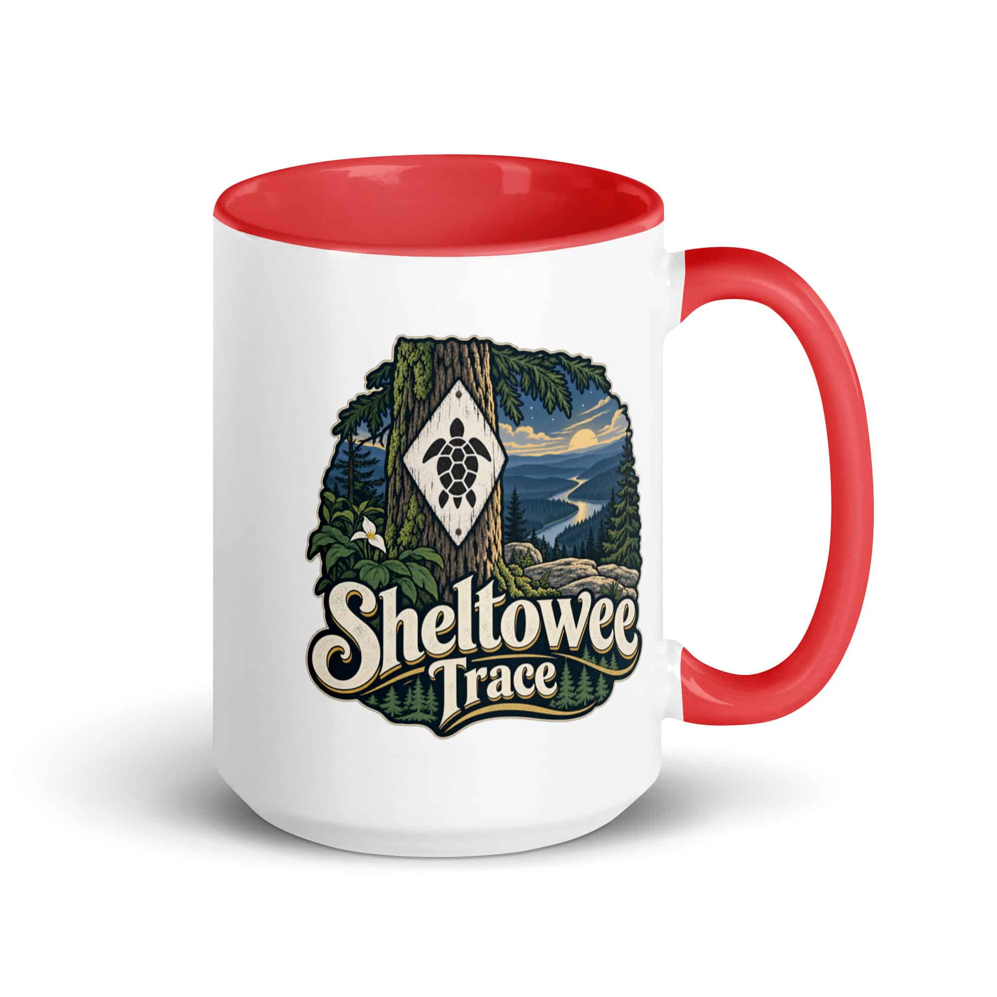 Sheltowee Trace Color Inside Coffee Mug: Sheltowee Trace, Woodland Scenic Lettering