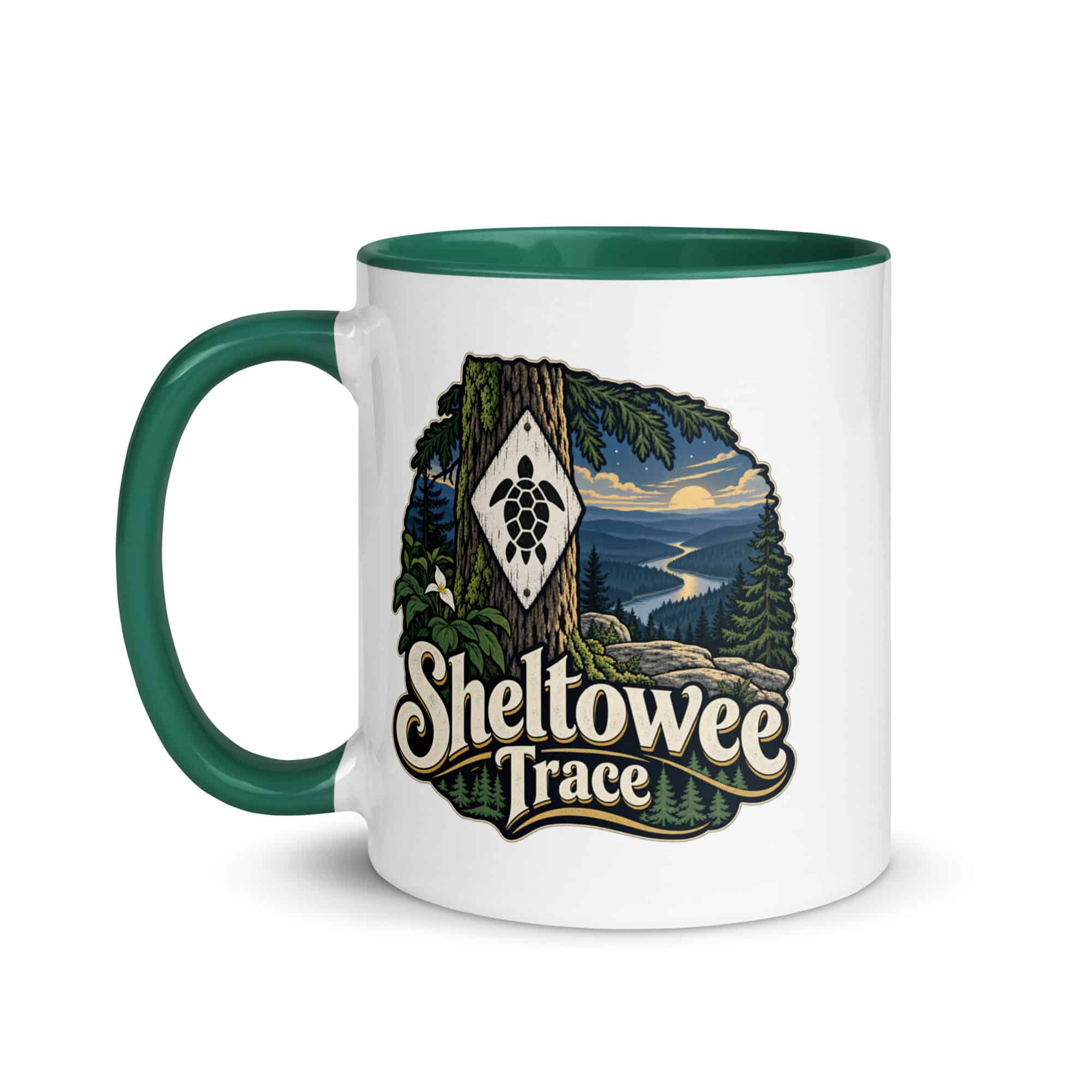 Sheltowee Trace Color Inside Coffee Mug: Sheltowee Trace, Woodland Scenic Lettering