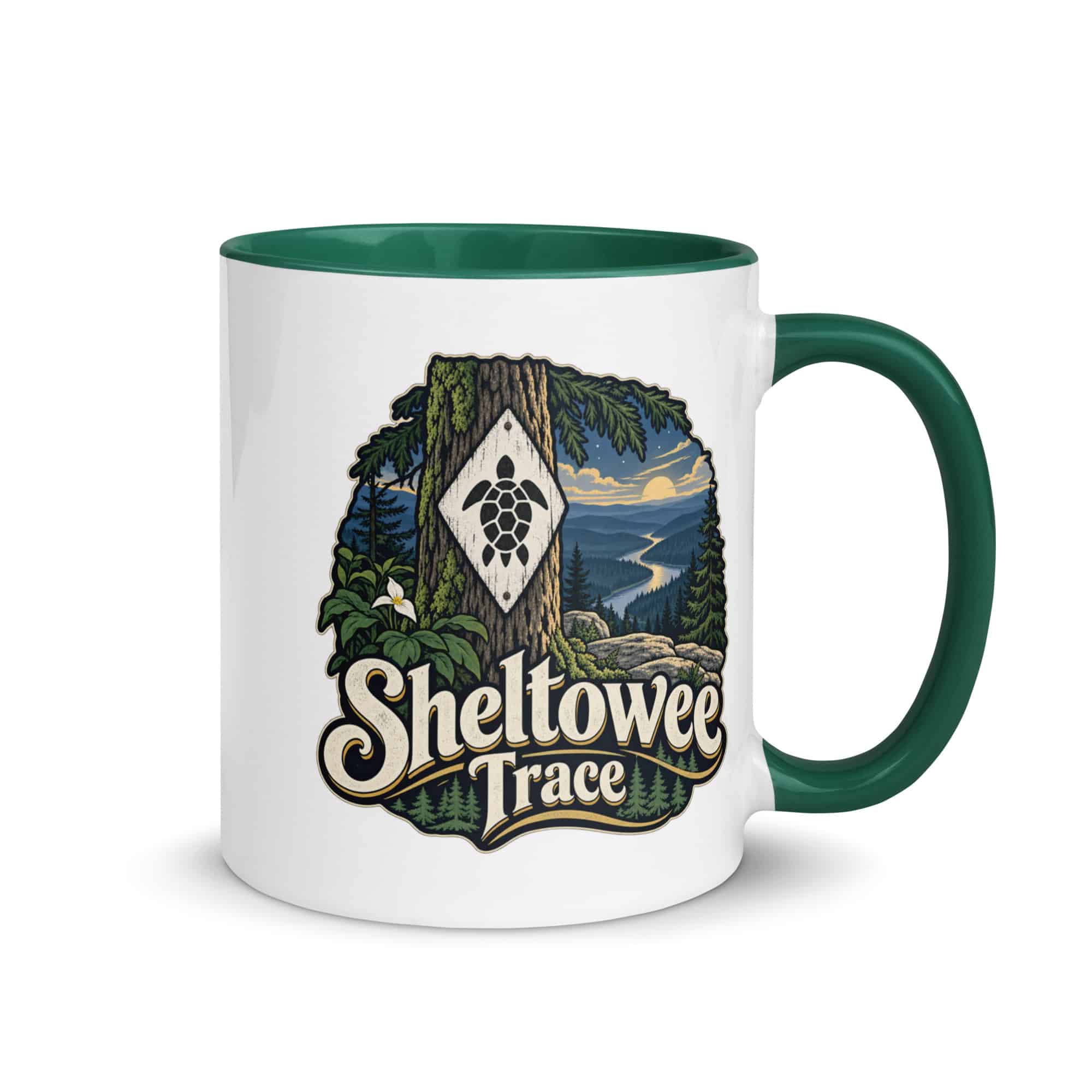 Sheltowee Trace Color Inside Coffee Mug: Sheltowee Trace, Woodland Scenic Lettering