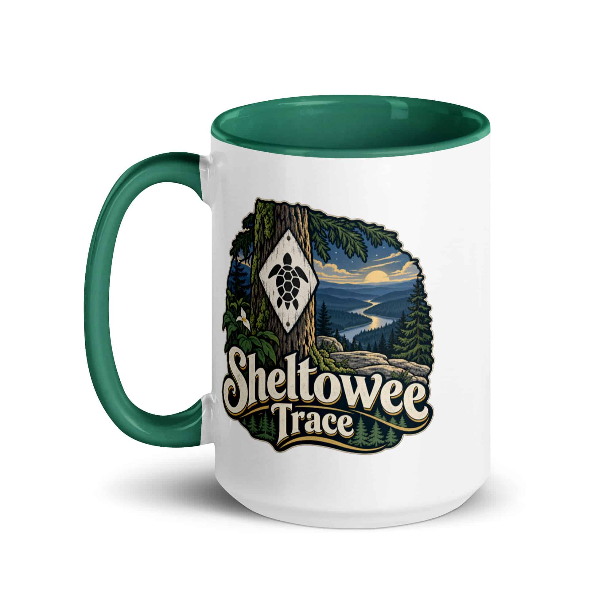 Sheltowee Trace Color Inside Coffee Mug: Sheltowee Trace, Woodland Scenic Lettering