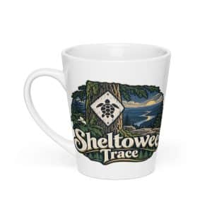 Sheltowee Trace Latte Mug: Sheltowee Trace, Woodland Scenic Lettering - 12 oz - Main
