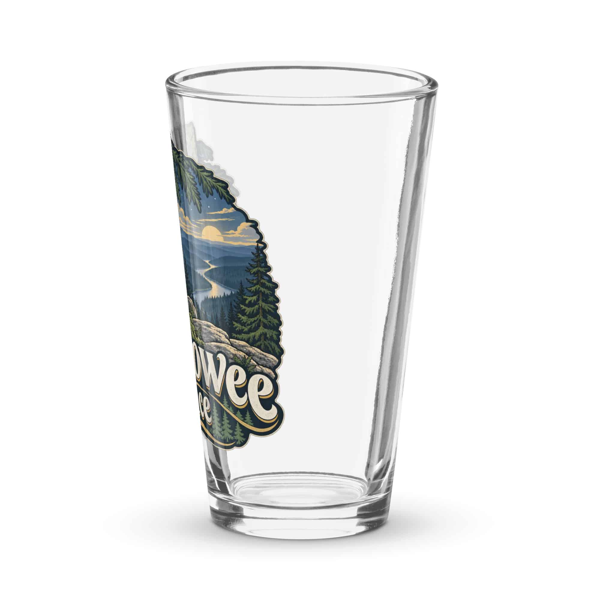 Sheltowee Trace Pint Glass: Sheltowee Trace, Woodland Scenic Lettering