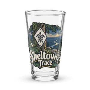 Sheltowee Trace Pint Glass: Sheltowee Trace, Woodland Scenic Lettering - 16 oz - Main