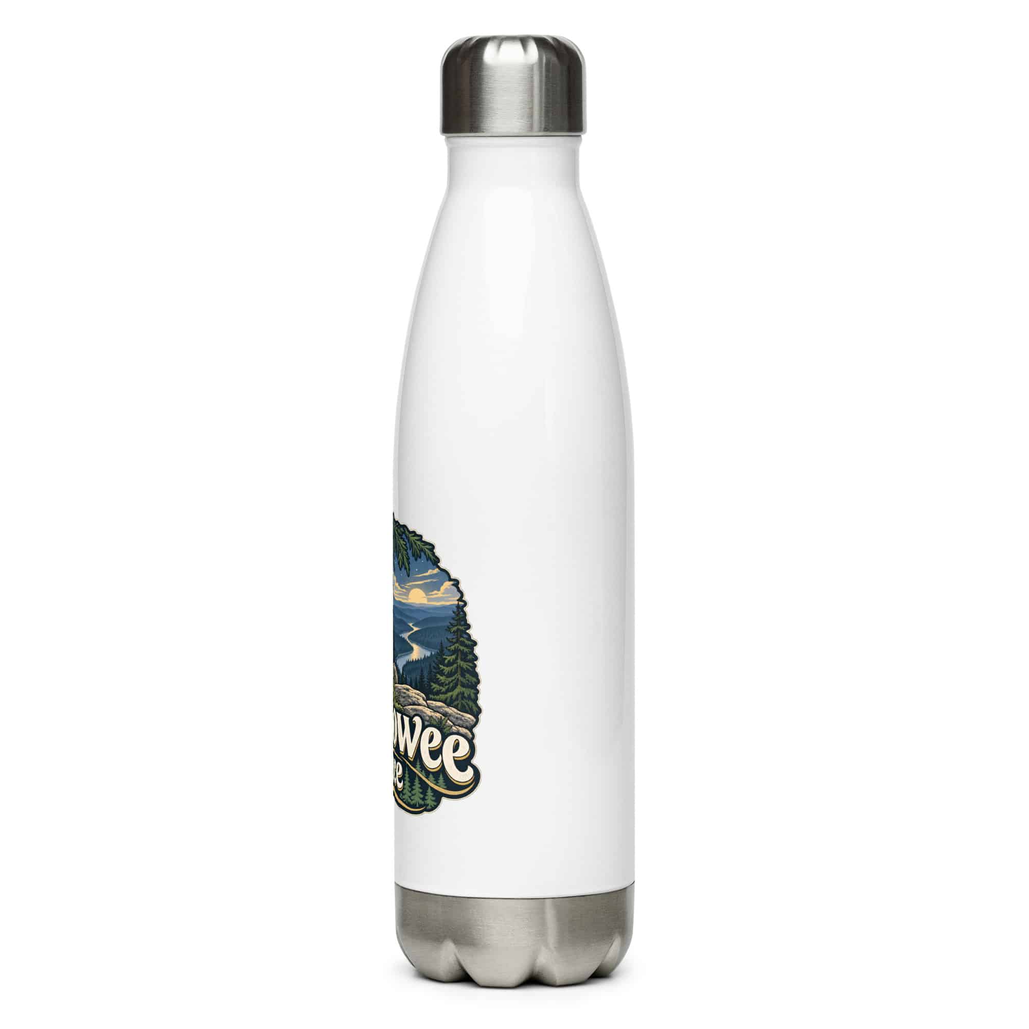Sheltowee Trace Stainless Steel Water Bottle: Sheltowee Trace, Woodland Scenic Lettering