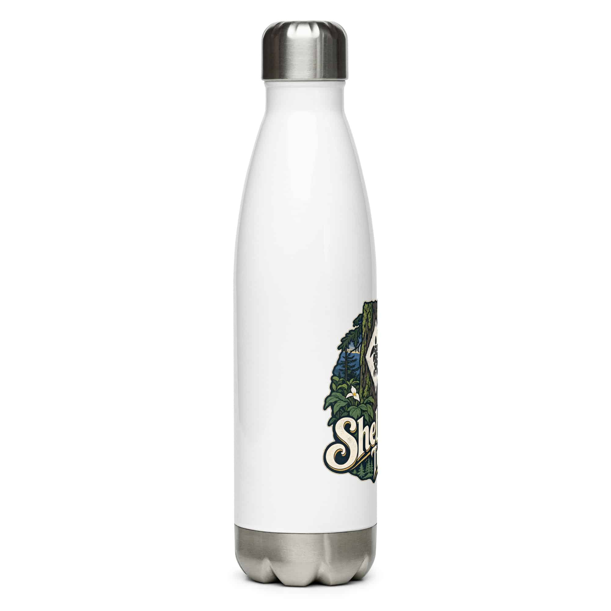 Sheltowee Trace Stainless Steel Water Bottle: Sheltowee Trace, Woodland Scenic Lettering