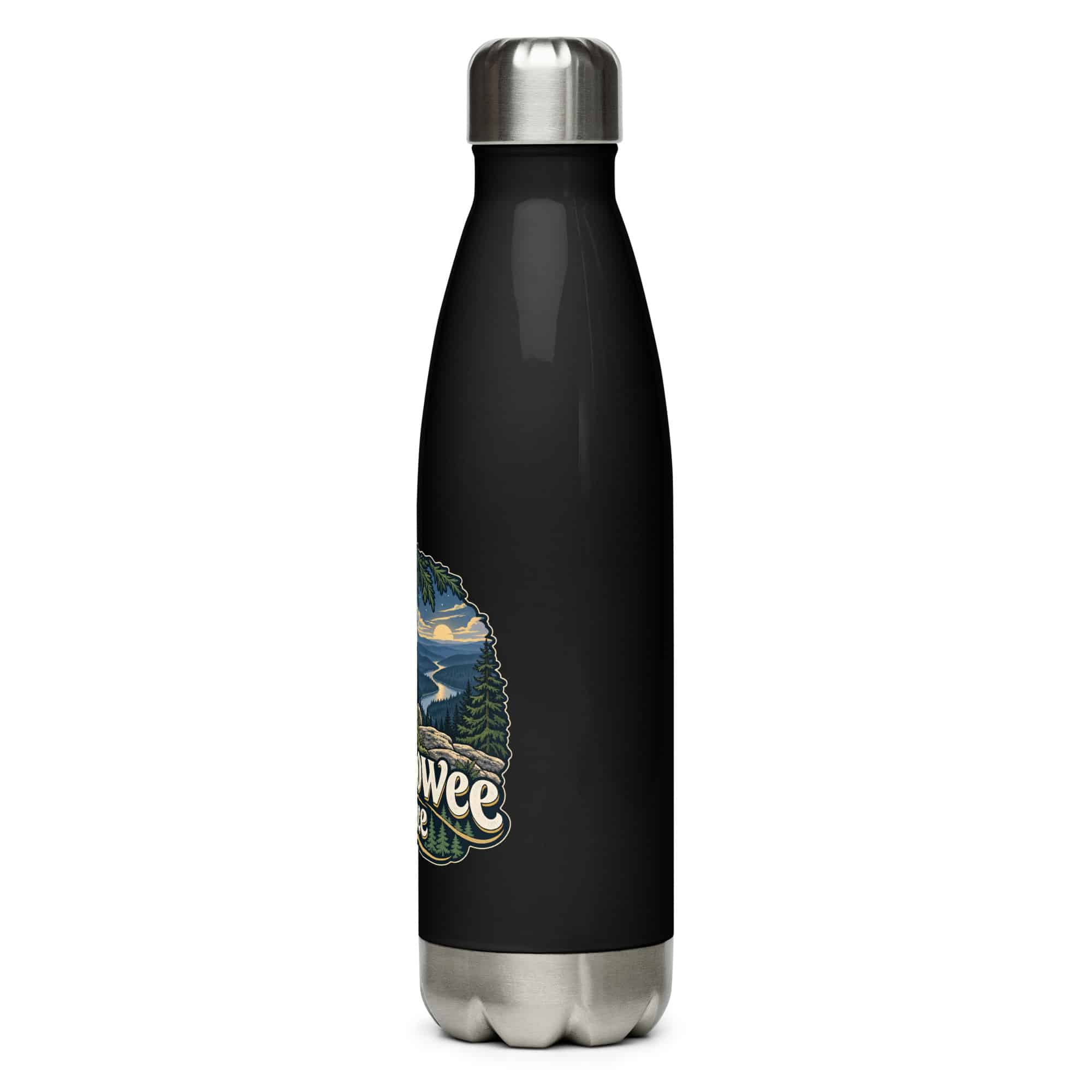 Sheltowee Trace Stainless Steel Water Bottle: Sheltowee Trace, Woodland Scenic Lettering