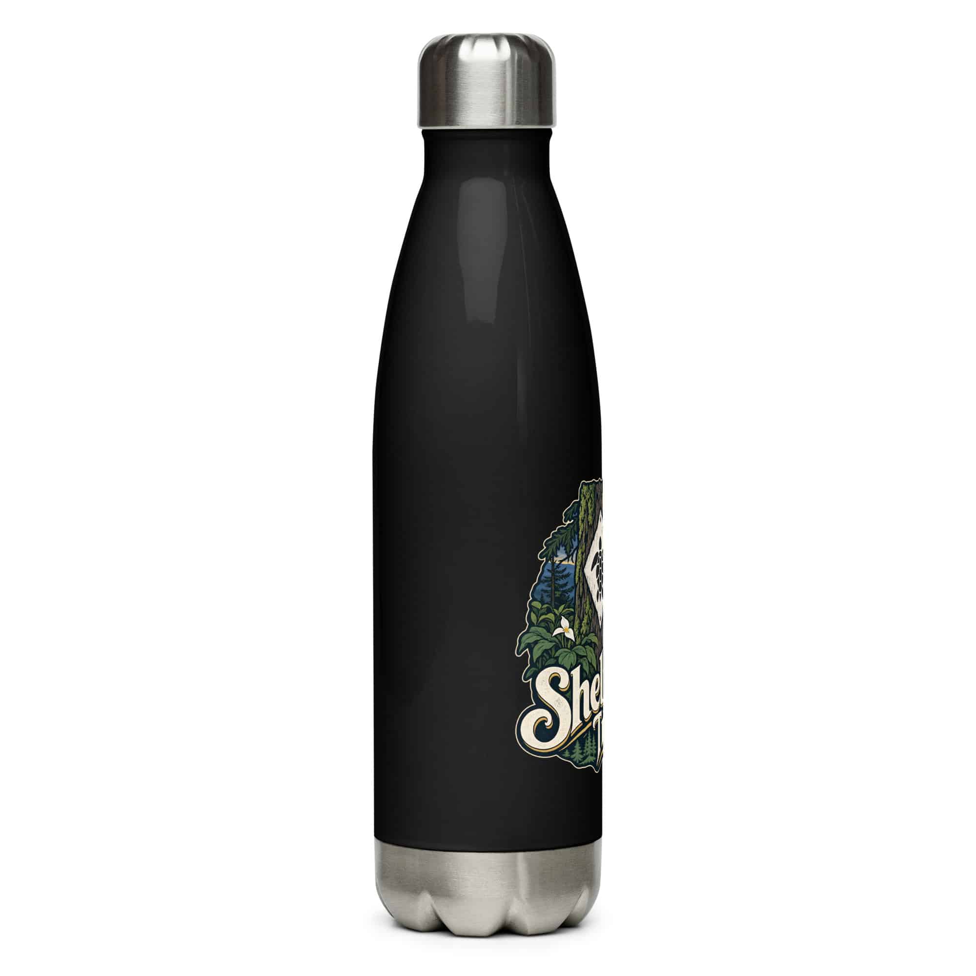 Sheltowee Trace Stainless Steel Water Bottle: Sheltowee Trace, Woodland Scenic Lettering