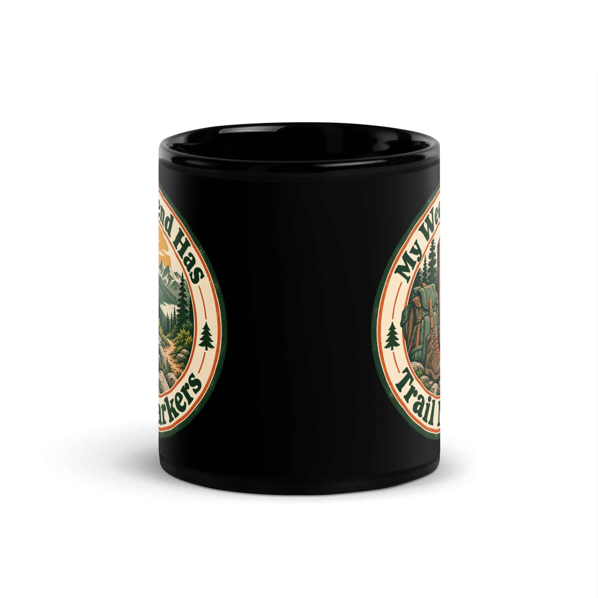 Hiking Black Coffee Mug: My Weekend Has Trail Markers