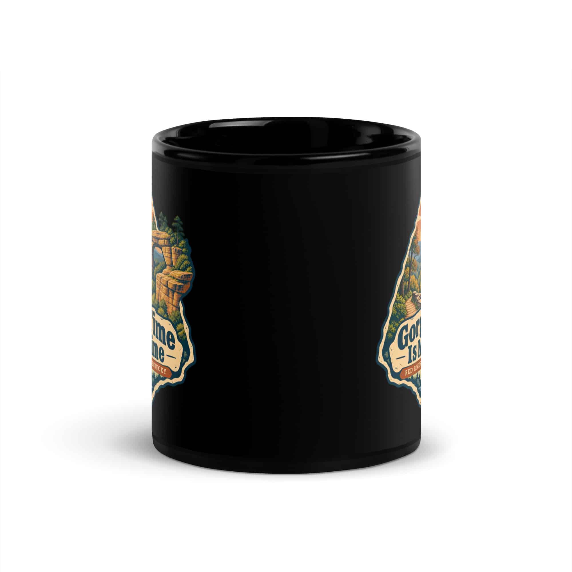 Red River Gorge Black Coffee Mug: Gorge Time Is My Time, Sunset Arch Badge