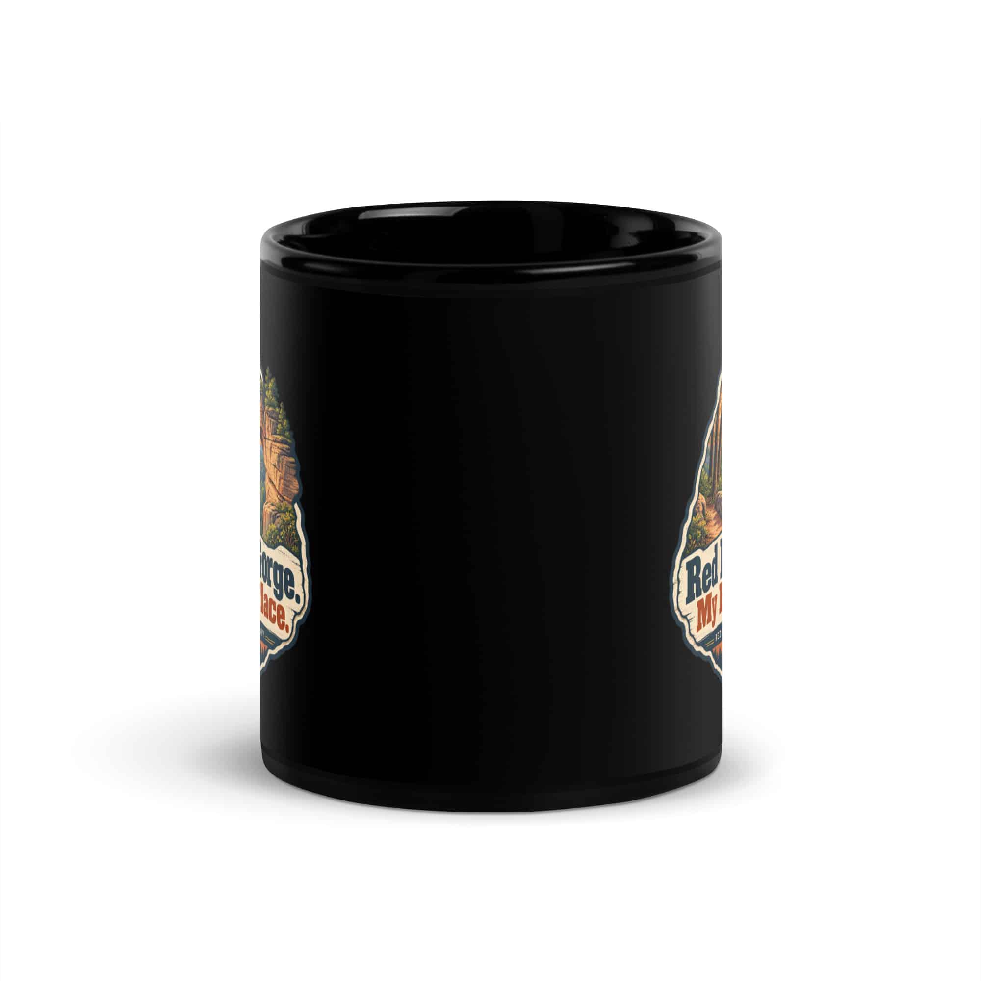 Red River Gorge Black Coffee Mug: Red River Gorge. My Happy Place, Sunset Arch Badge