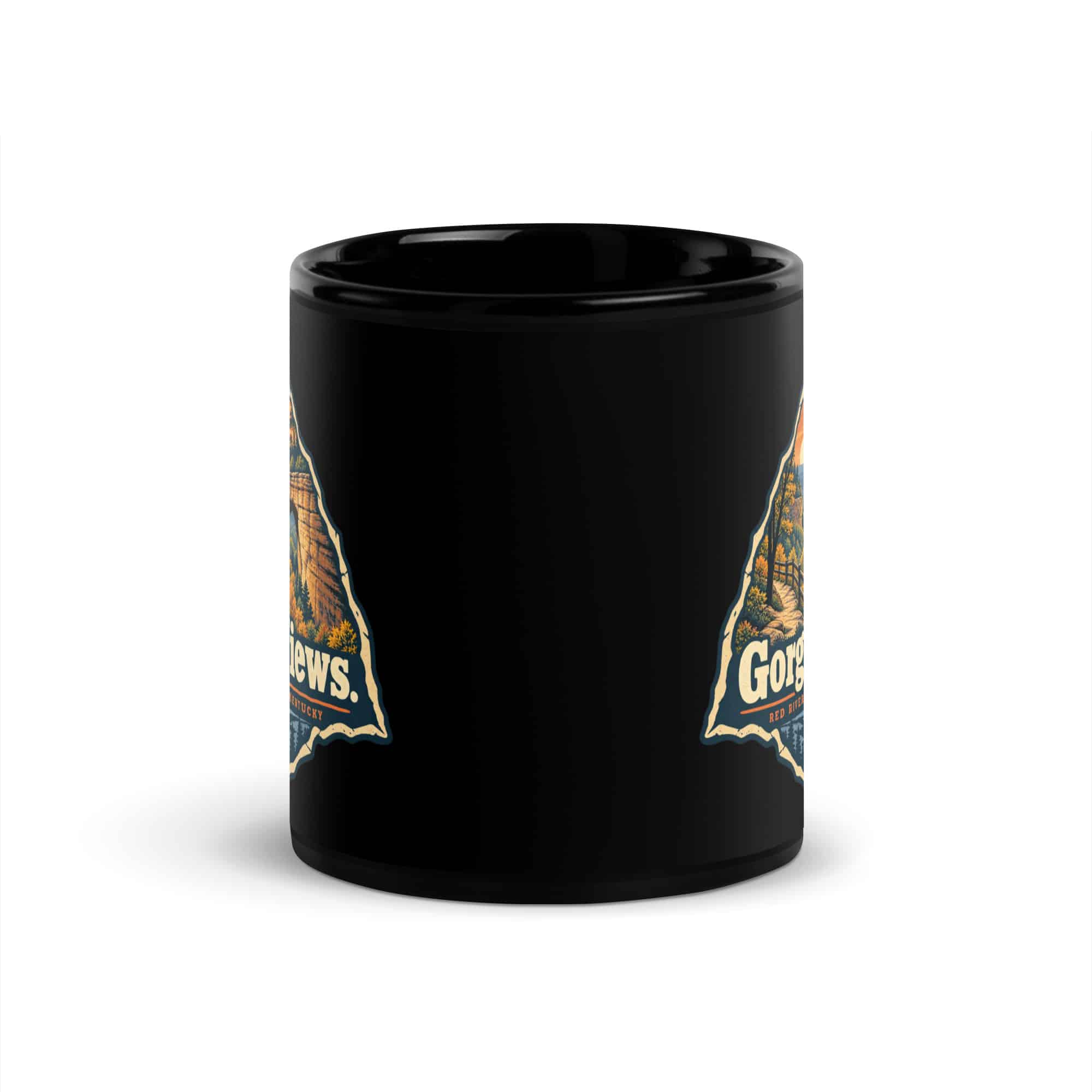 Red River Gorge Black Coffee Mug: Gorge Views, Sunset Arch Badge