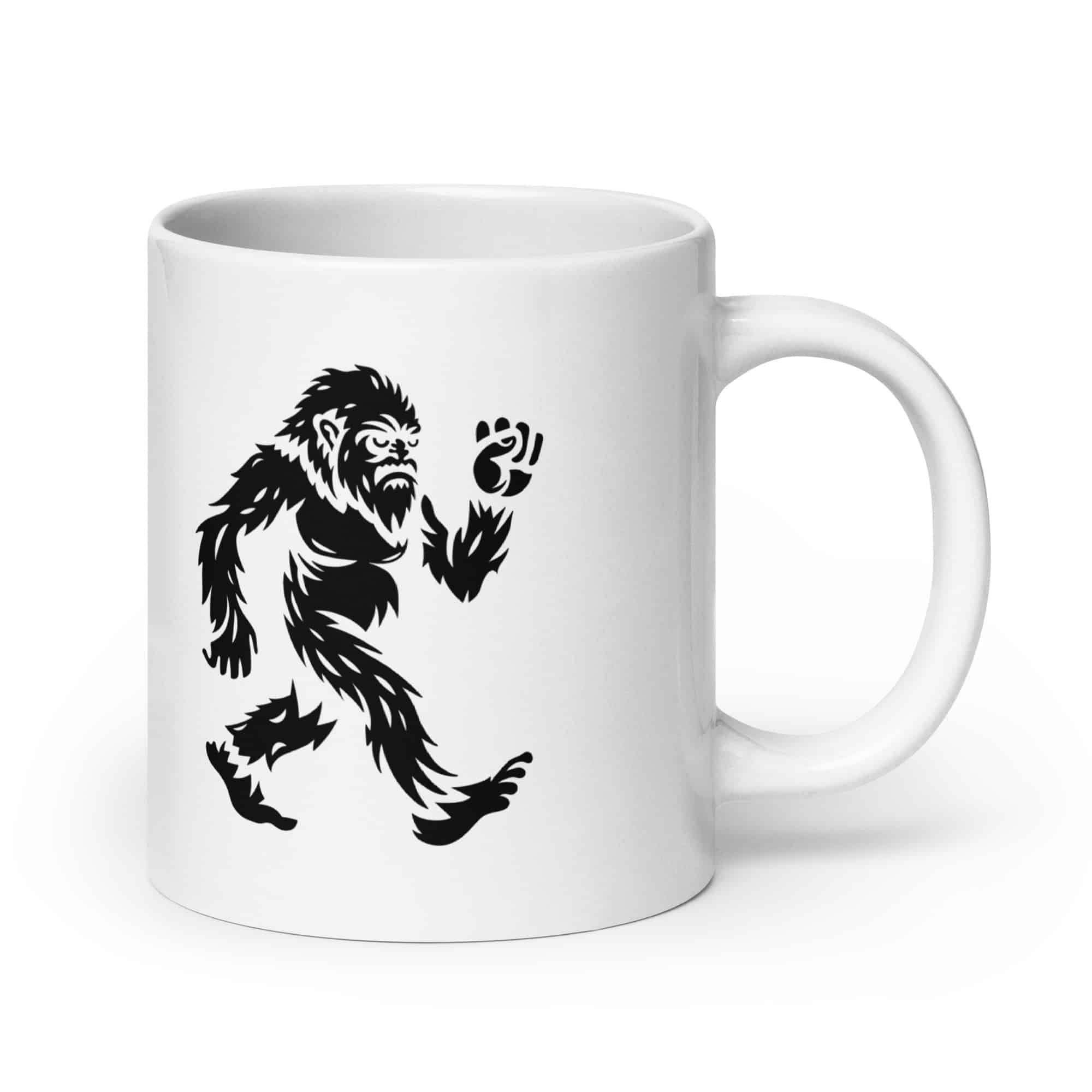 Black Bigfoot by Chase Patrick Myers White Ceramic Coffee Mug