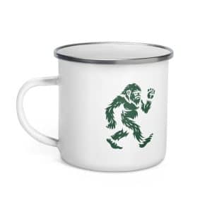 Chase Bigfoot Forest Green Enamel Camp Mug - 12 oz - Left