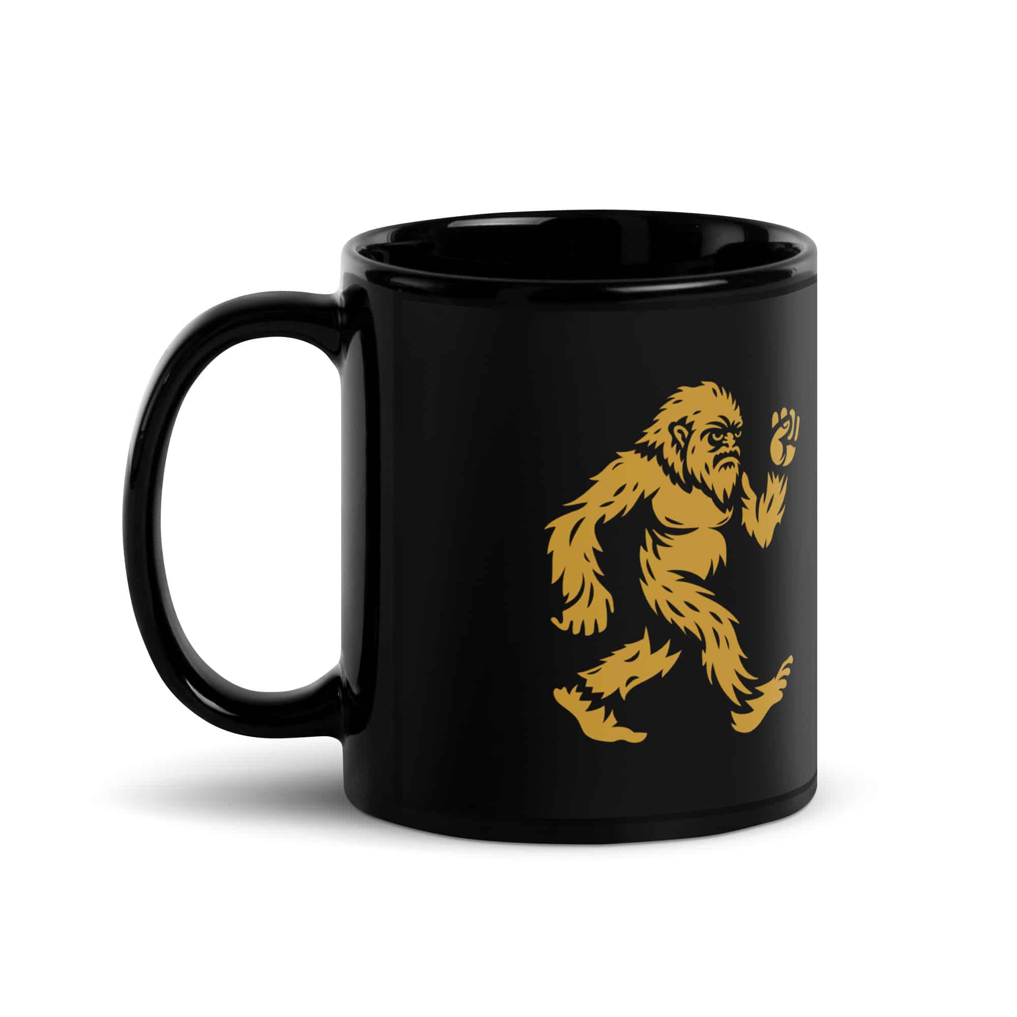 Gold Bigfoot by Chase Patrick Myers Black Mug