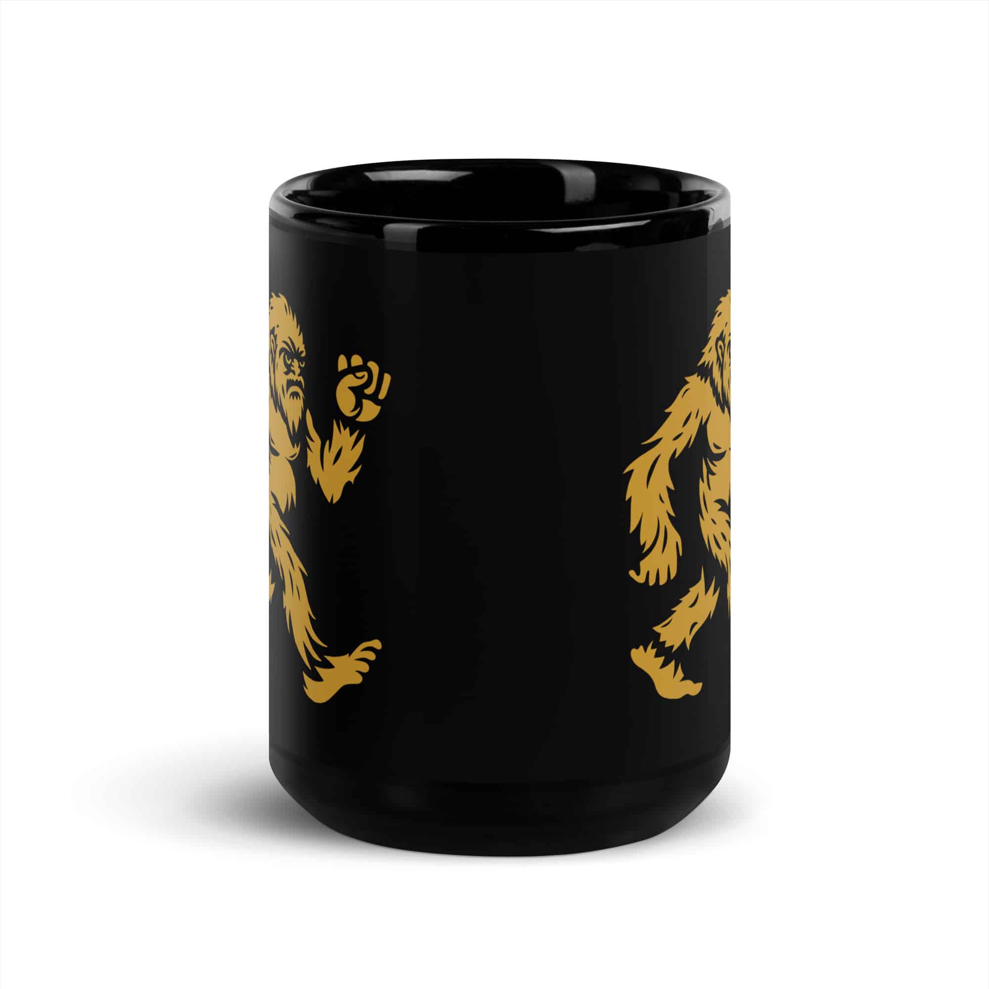 Gold Bigfoot by Chase Patrick Myers Black Mug