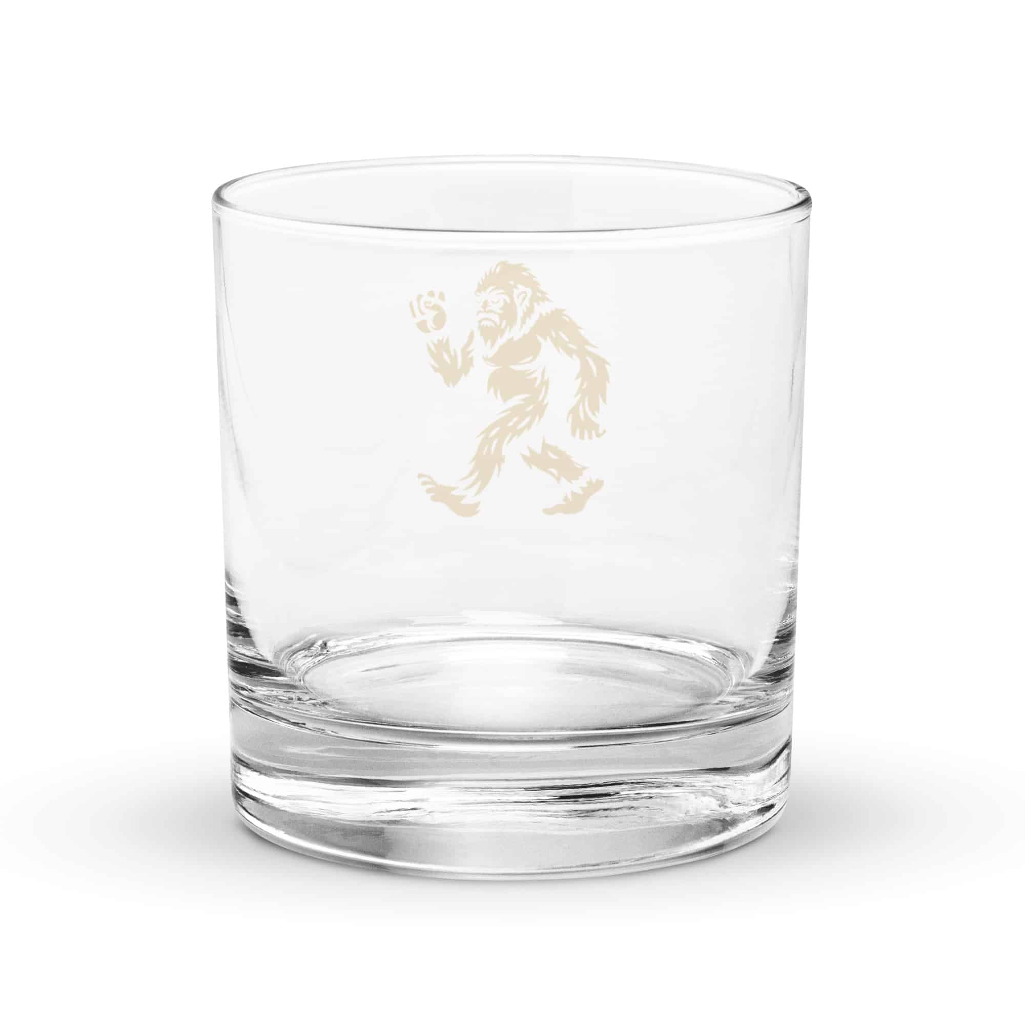Gold Bigfoot by Chase Patrick Myers Rocks Glass