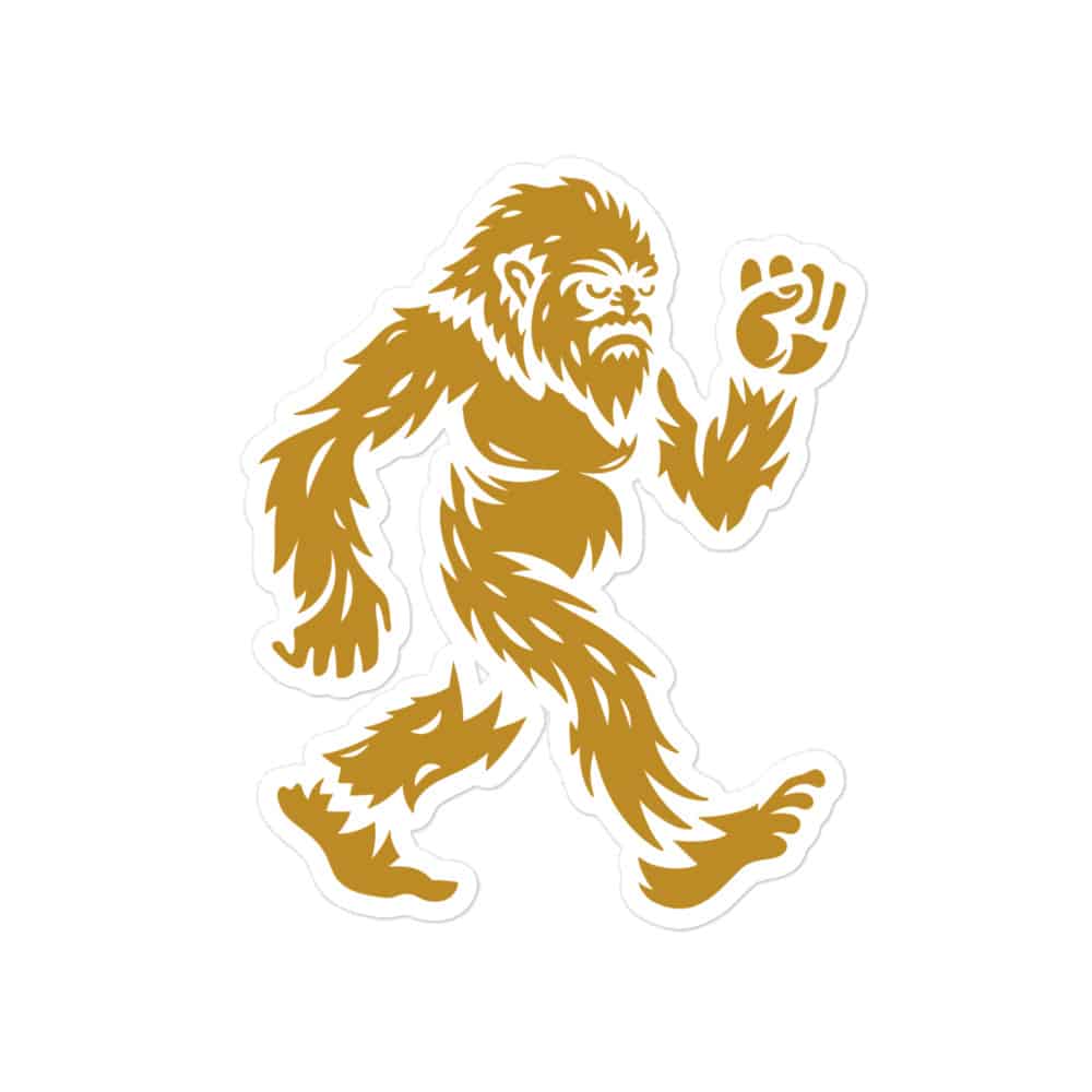 Gold Bigfoot by Chase Patrick Myers Vinyl Sticker