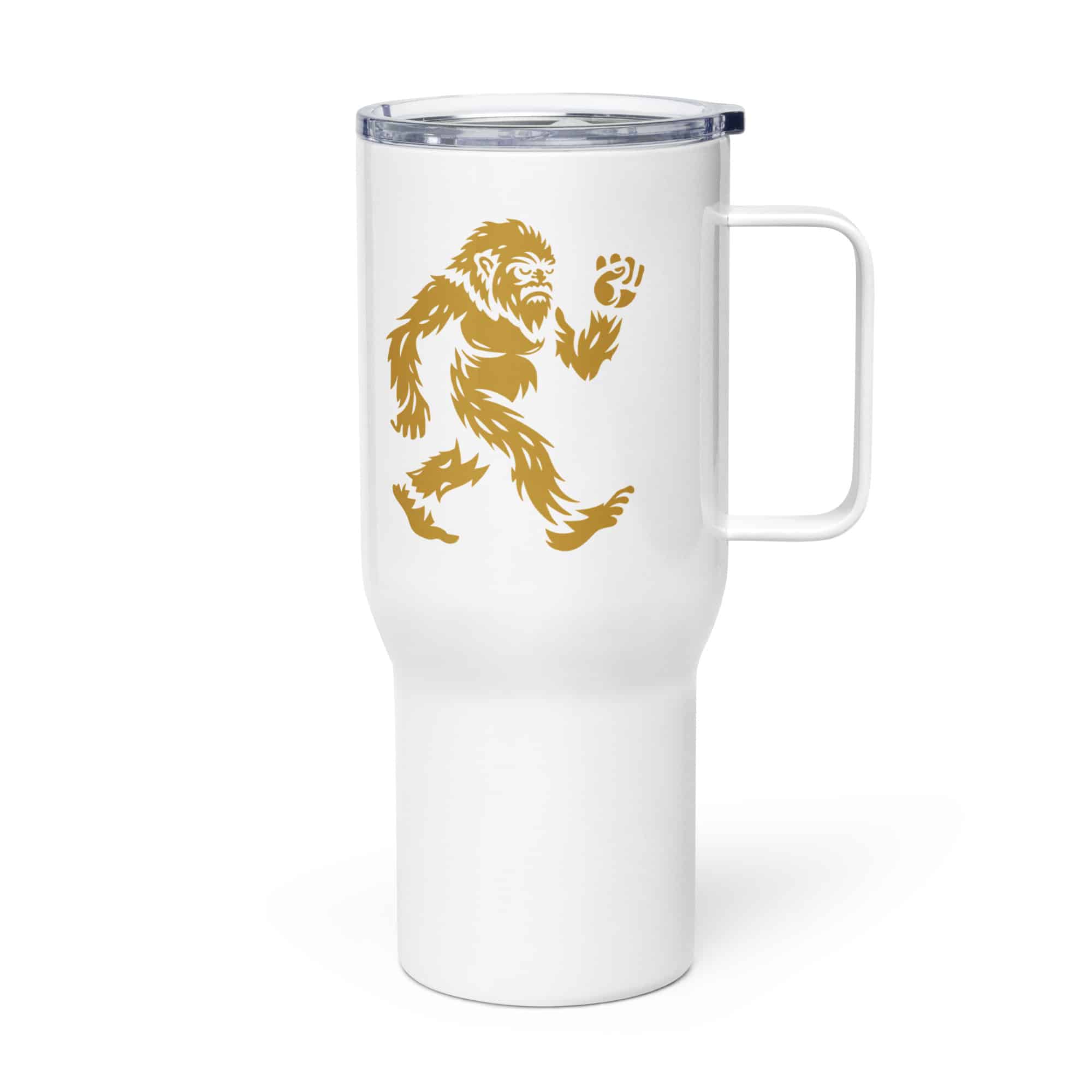 Gold Bigfoot by Chase Patrick Myers Travel Mug