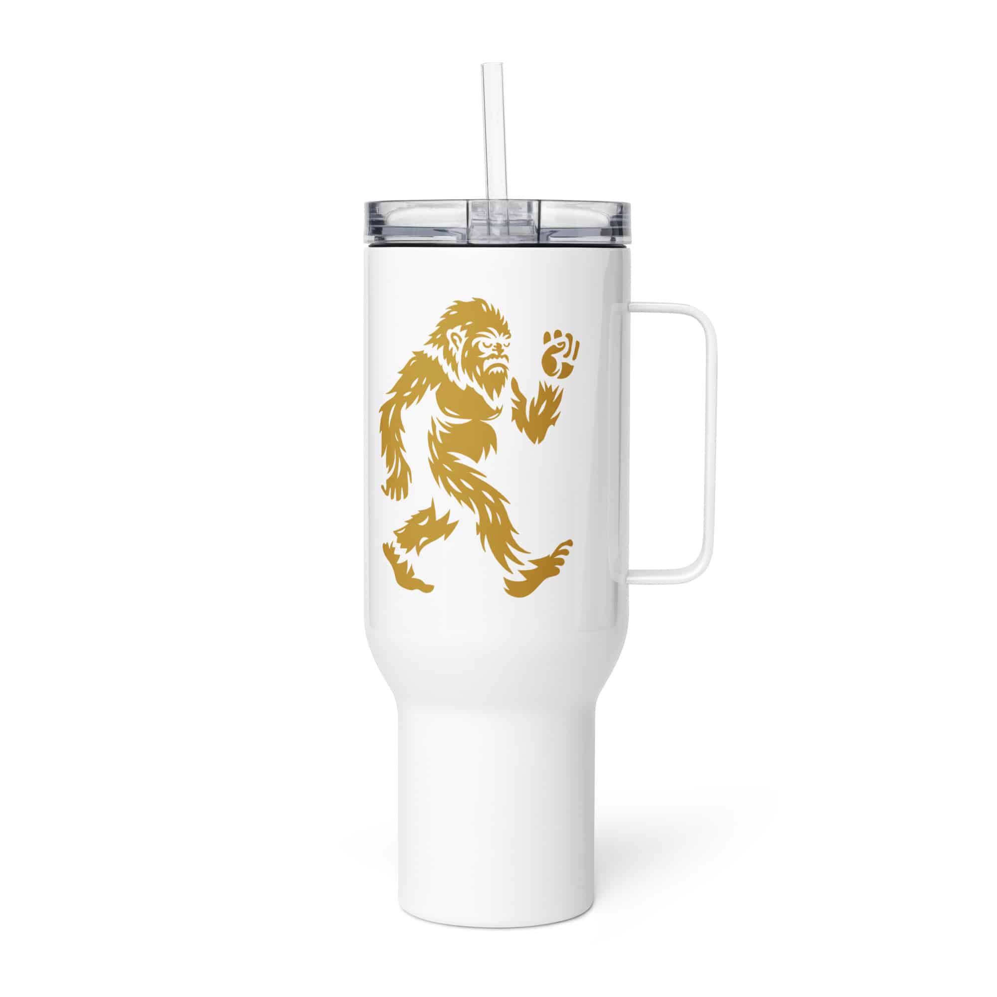 Gold Bigfoot by Chase Patrick Myers Travel Mug