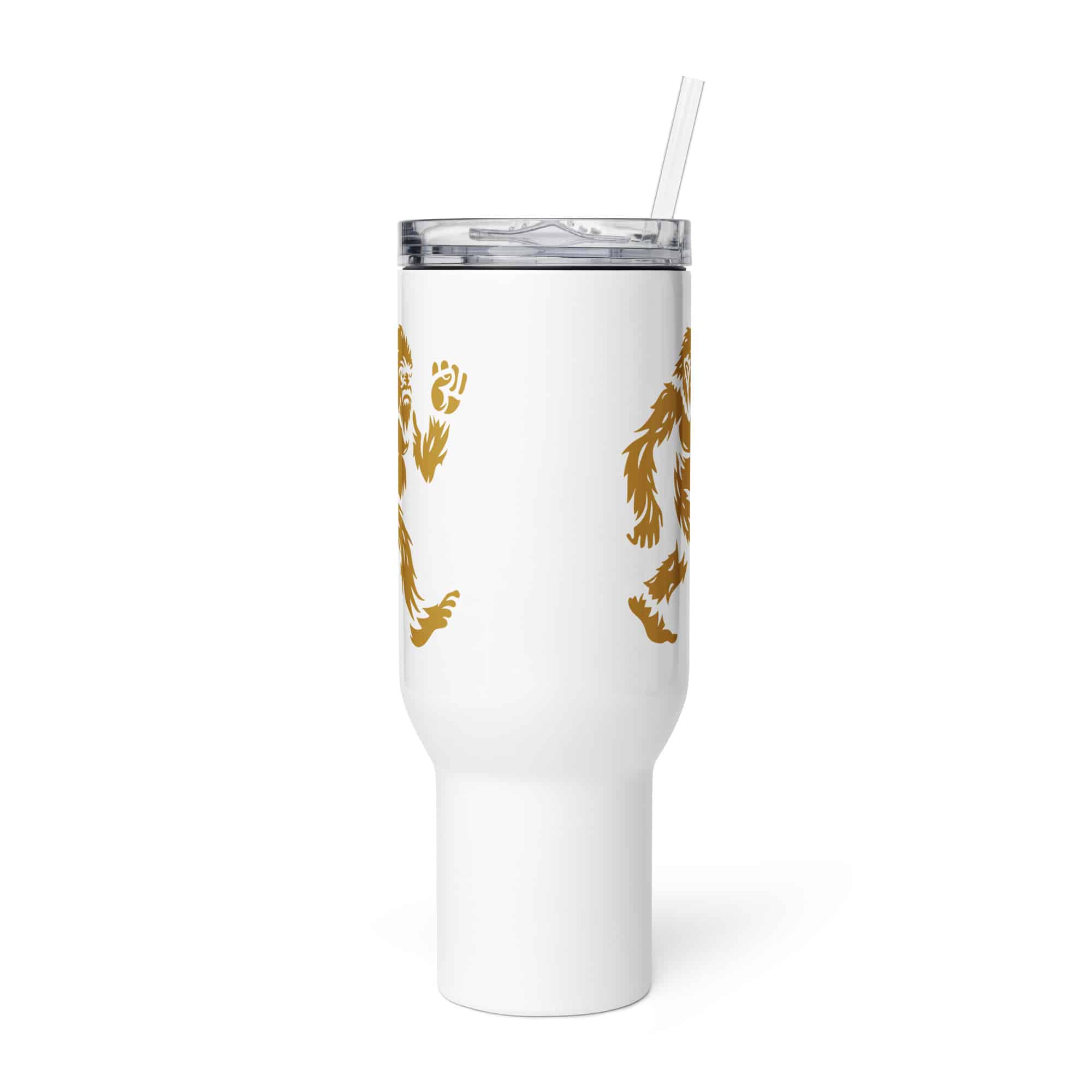 Gold Bigfoot by Chase Patrick Myers Travel Mug