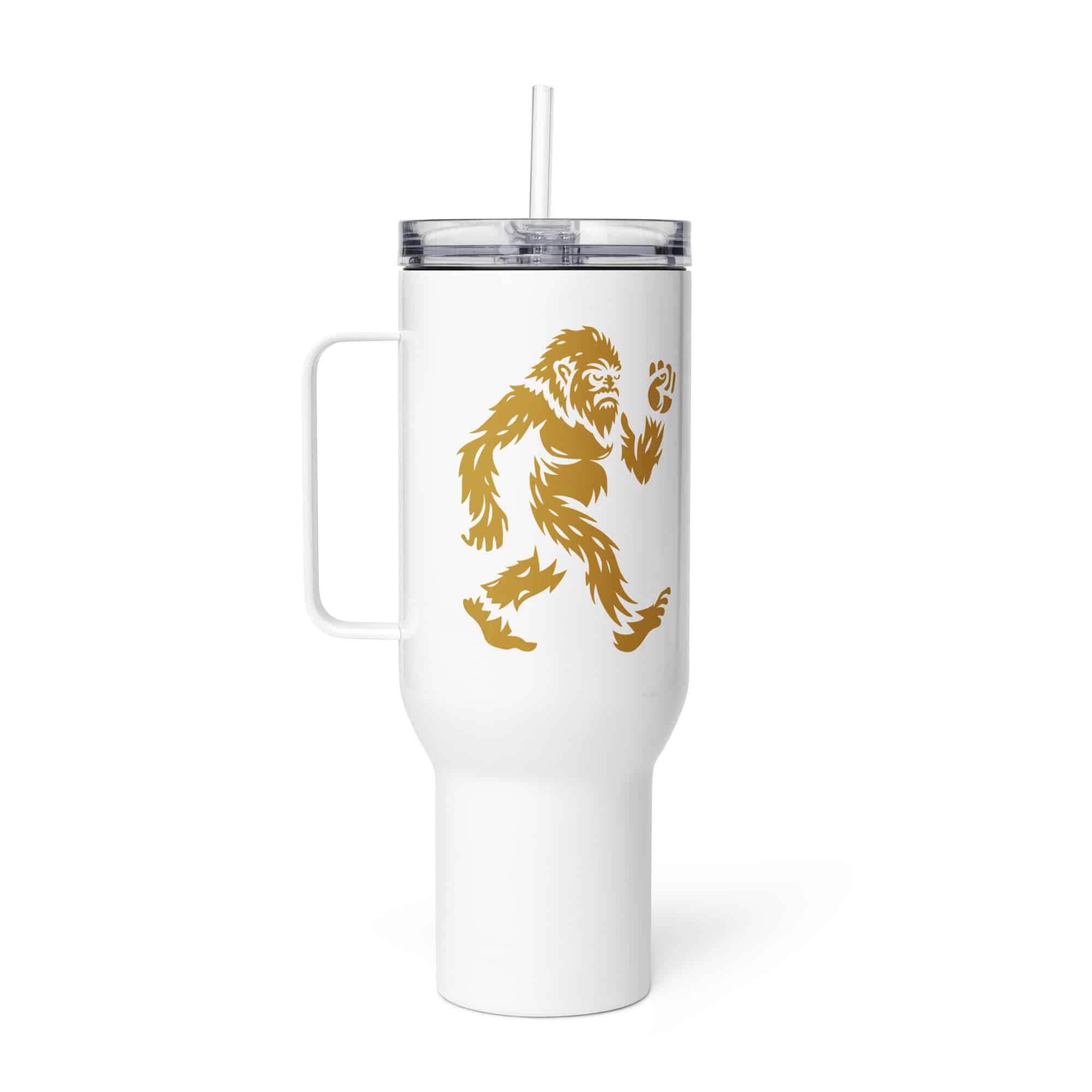 Gold Bigfoot by Chase Patrick Myers Travel Mug
