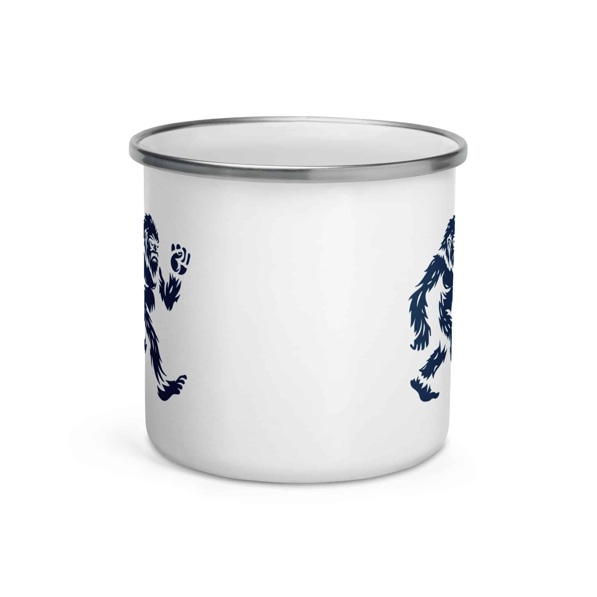 Navy Bigfoot by Chase Patrick Myers Enamel Camp Mug