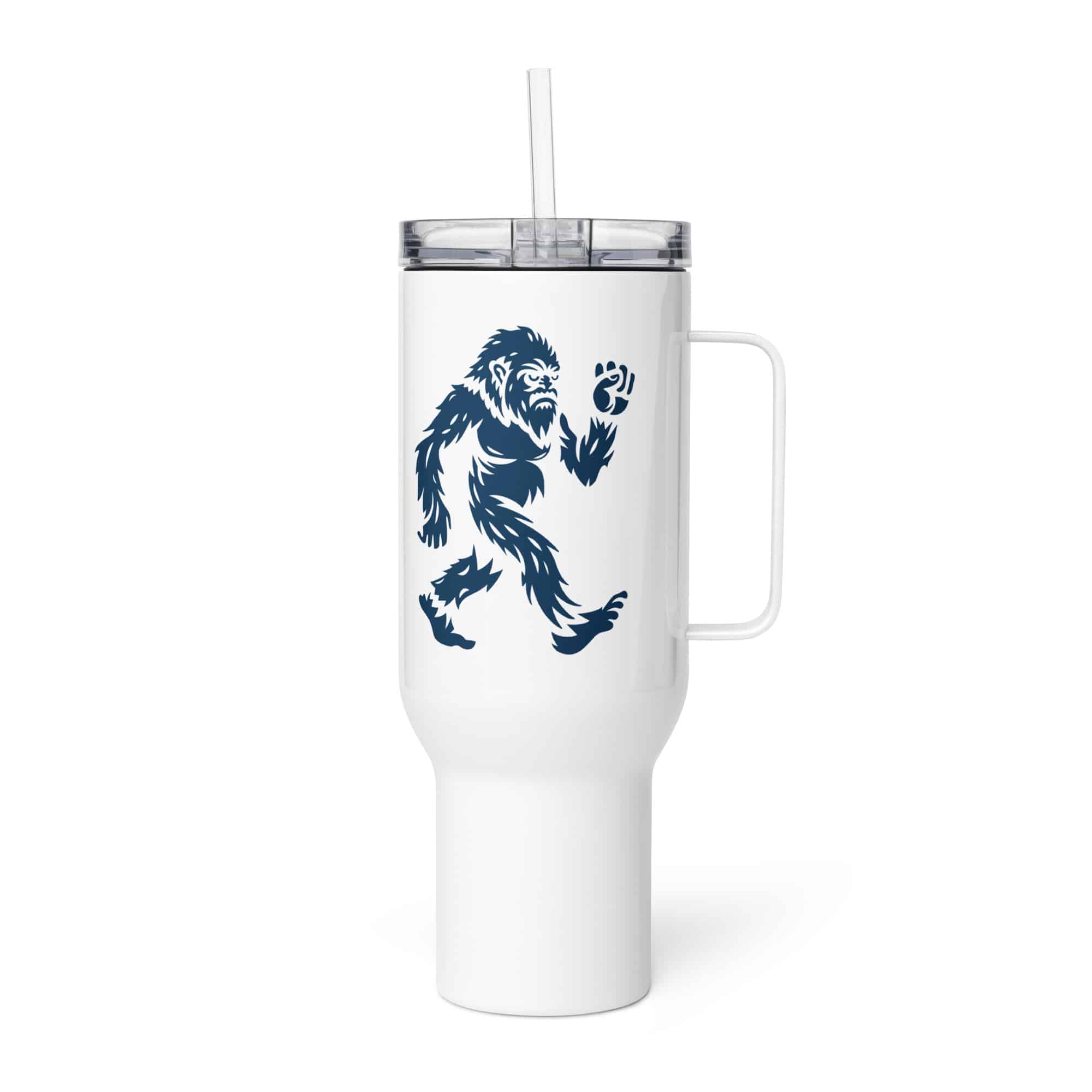 Navy Bigfoot by Chase Patrick Myers Travel Mug