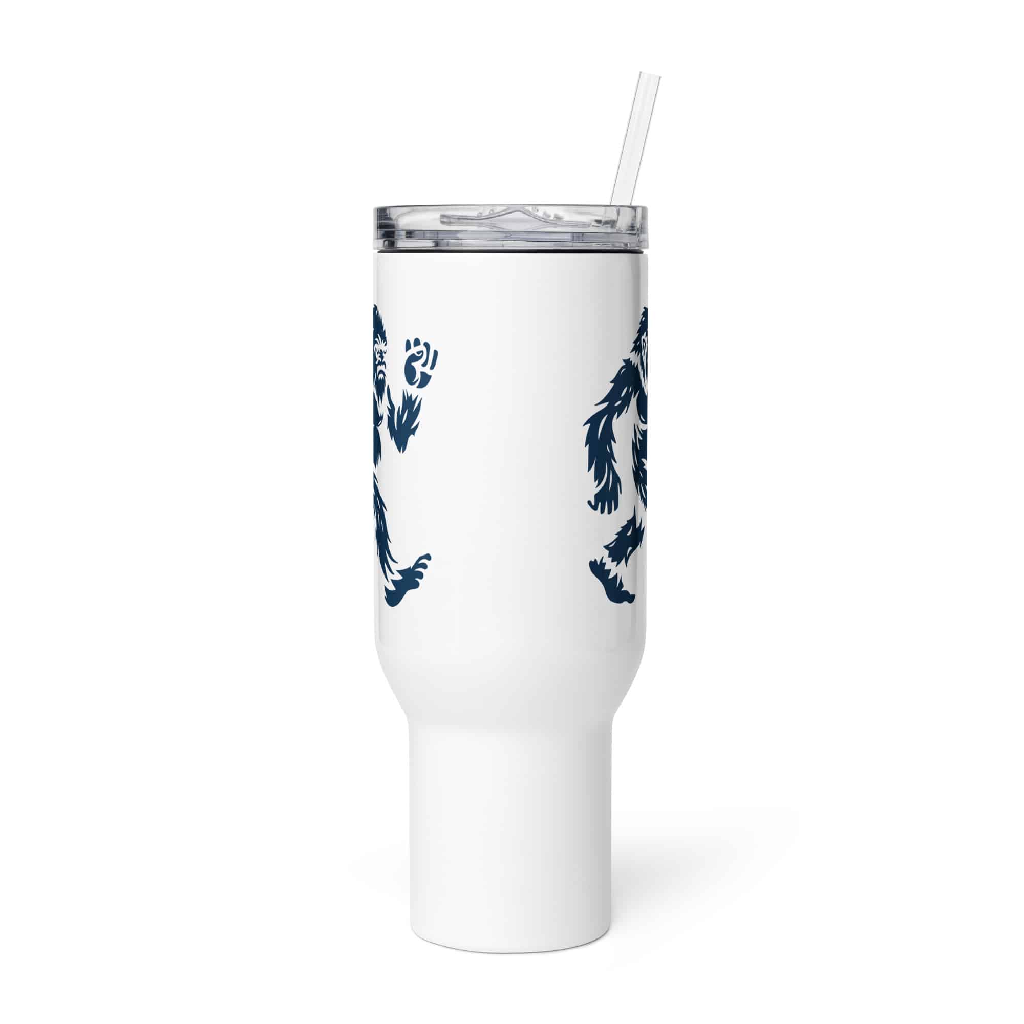 Navy Bigfoot by Chase Patrick Myers Travel Mug