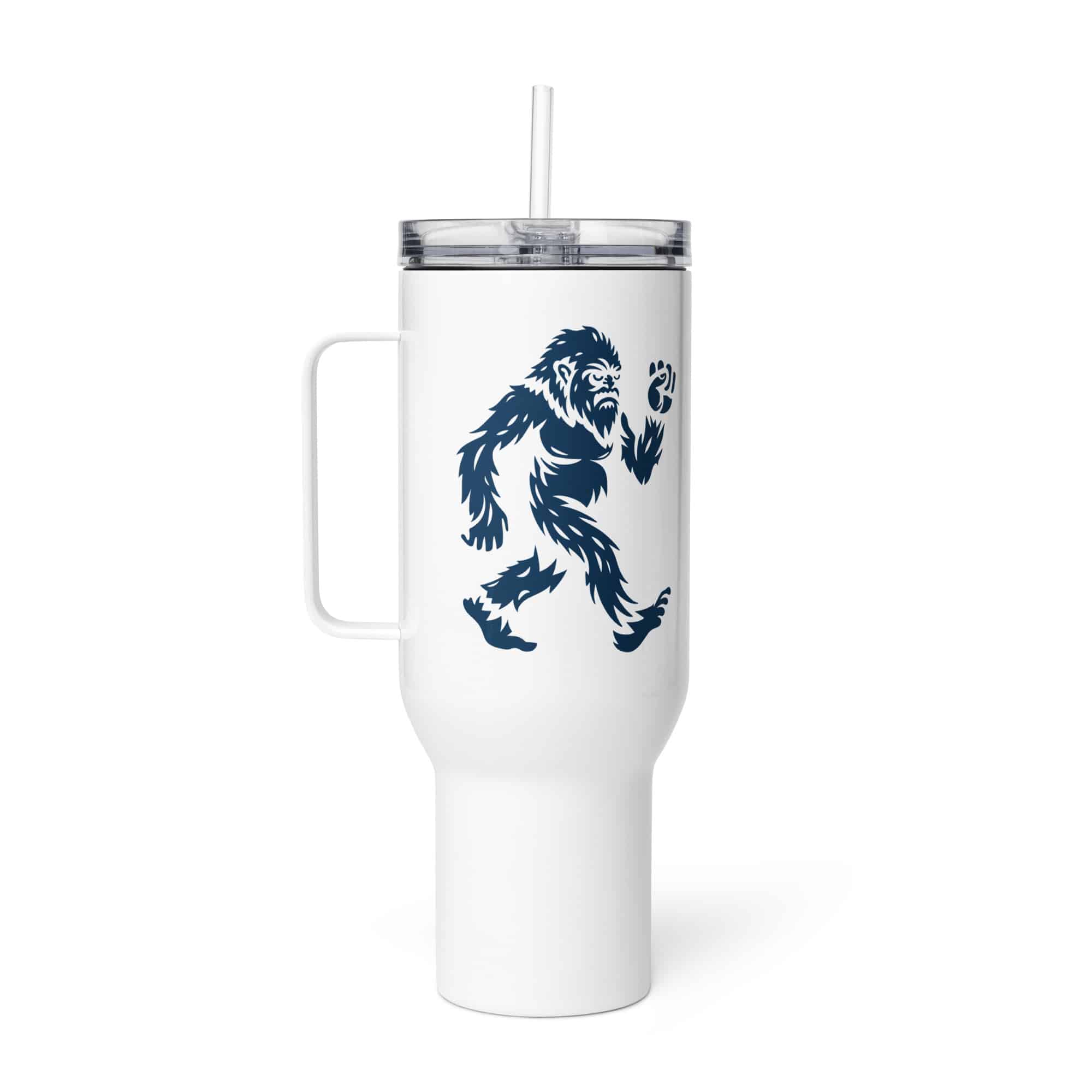 Navy Bigfoot by Chase Patrick Myers Travel Mug