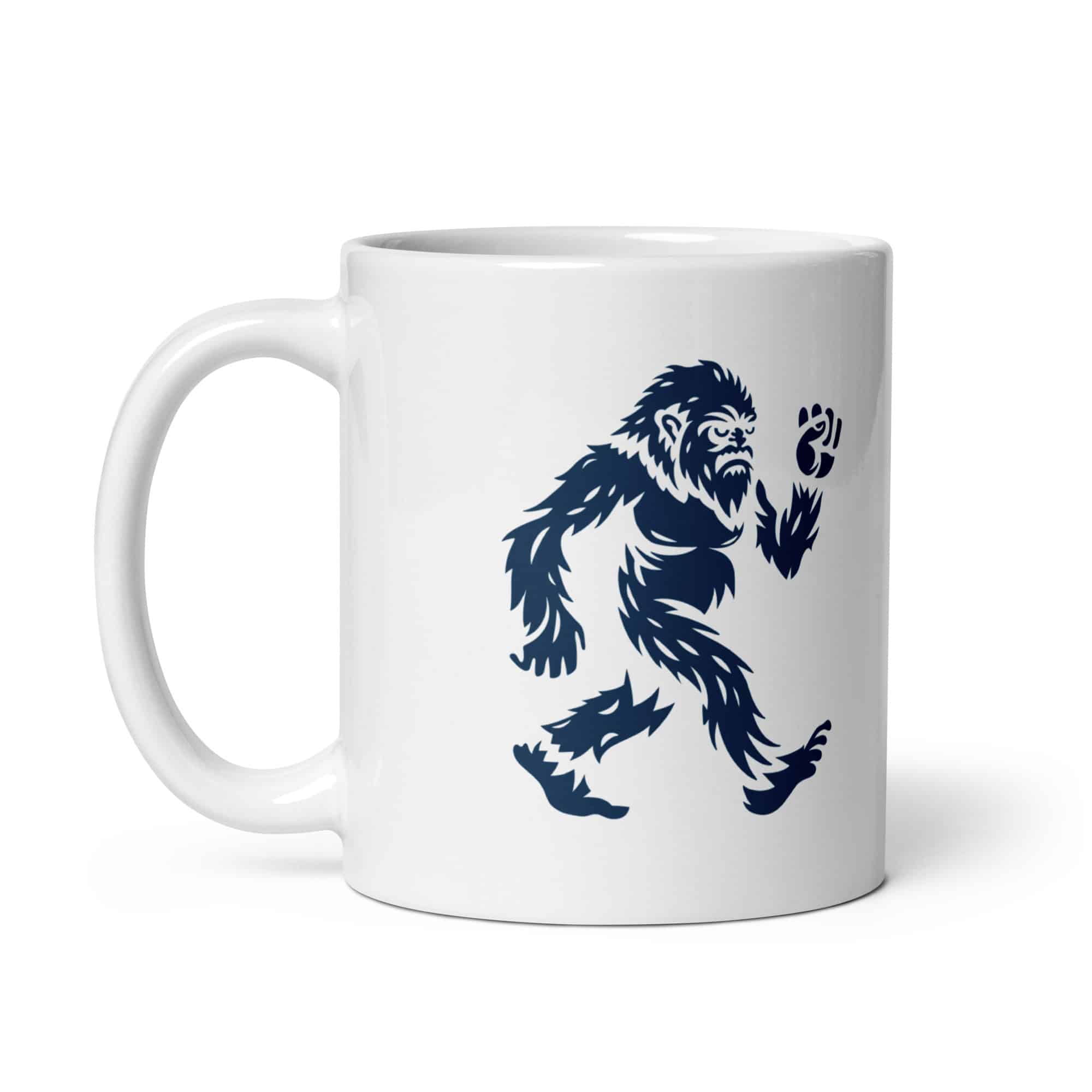 Navy Bigfoot by Chase Patrick Myers White Ceramic Coffee Mug