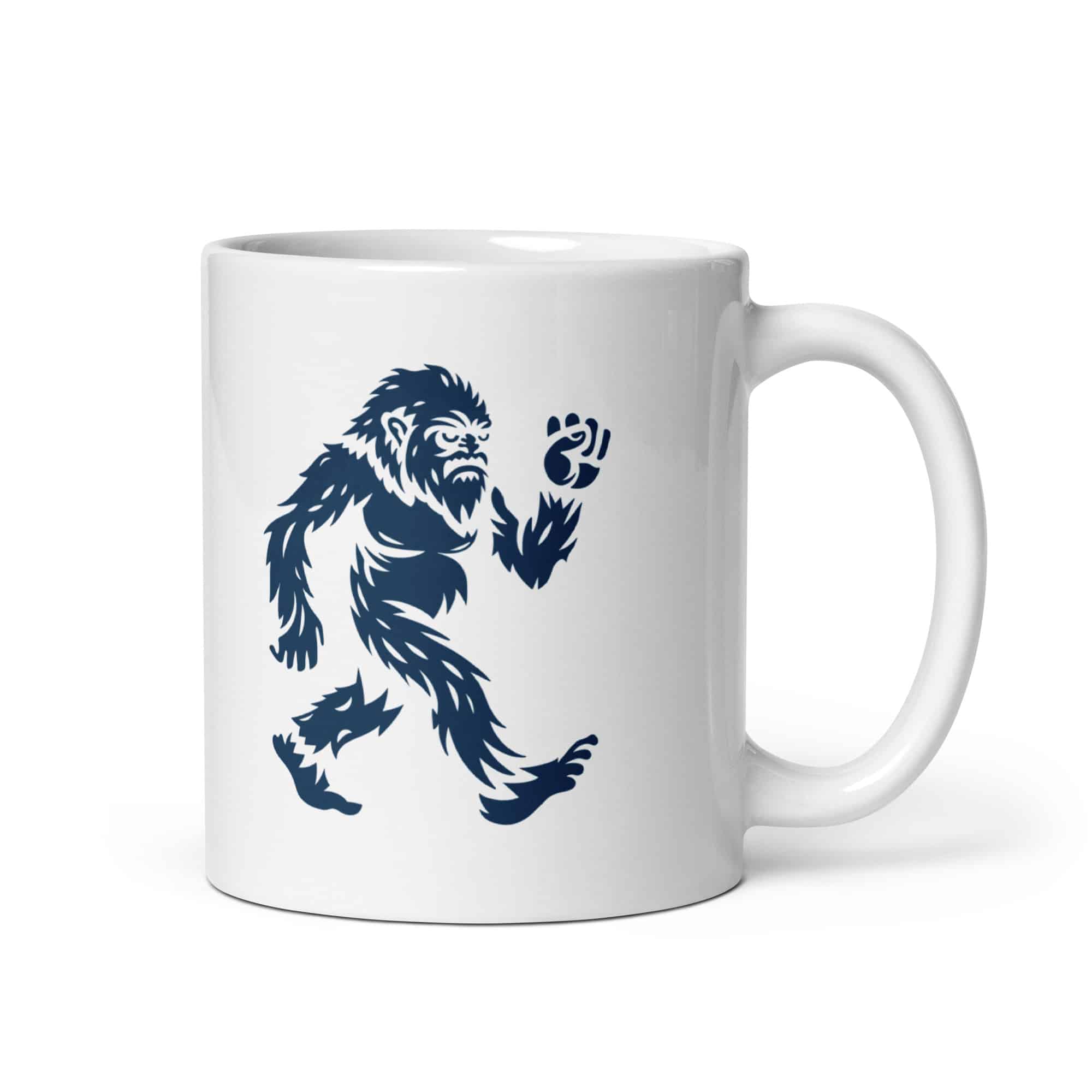 Navy Bigfoot by Chase Patrick Myers White Ceramic Coffee Mug