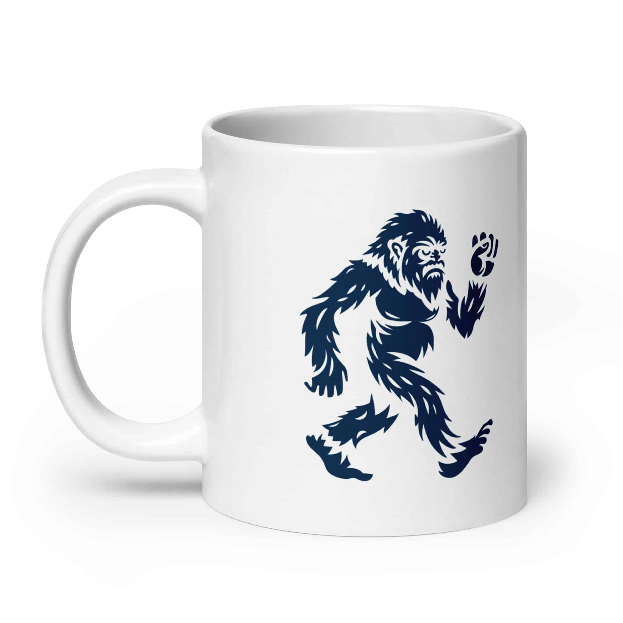 Navy Bigfoot by Chase Patrick Myers White Ceramic Coffee Mug